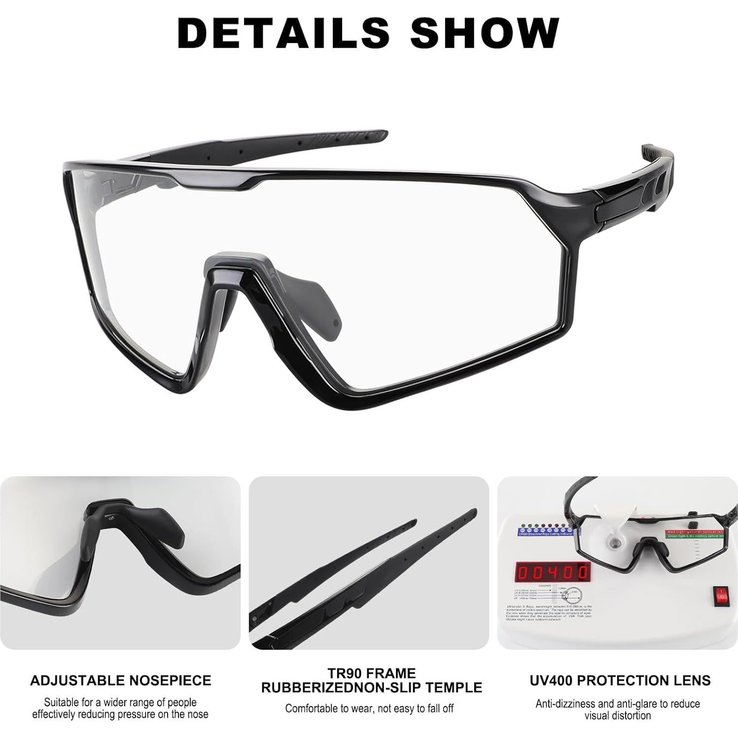 Gafas de sol fotochromáticas BangLong UV400 para ciclismo y running