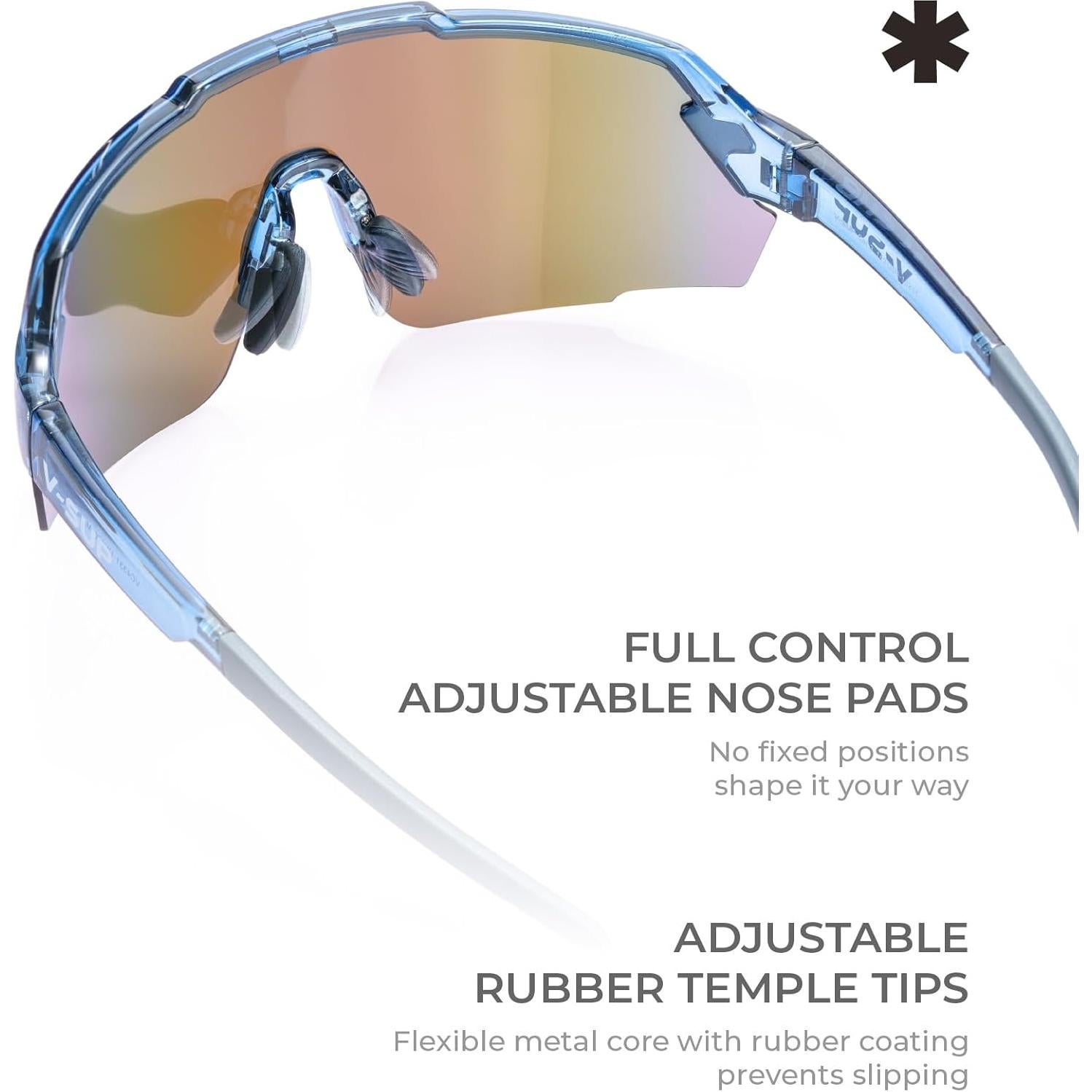 Gafas de Ciclismo V-SUP VC4331 UV400 Ajustables Azul