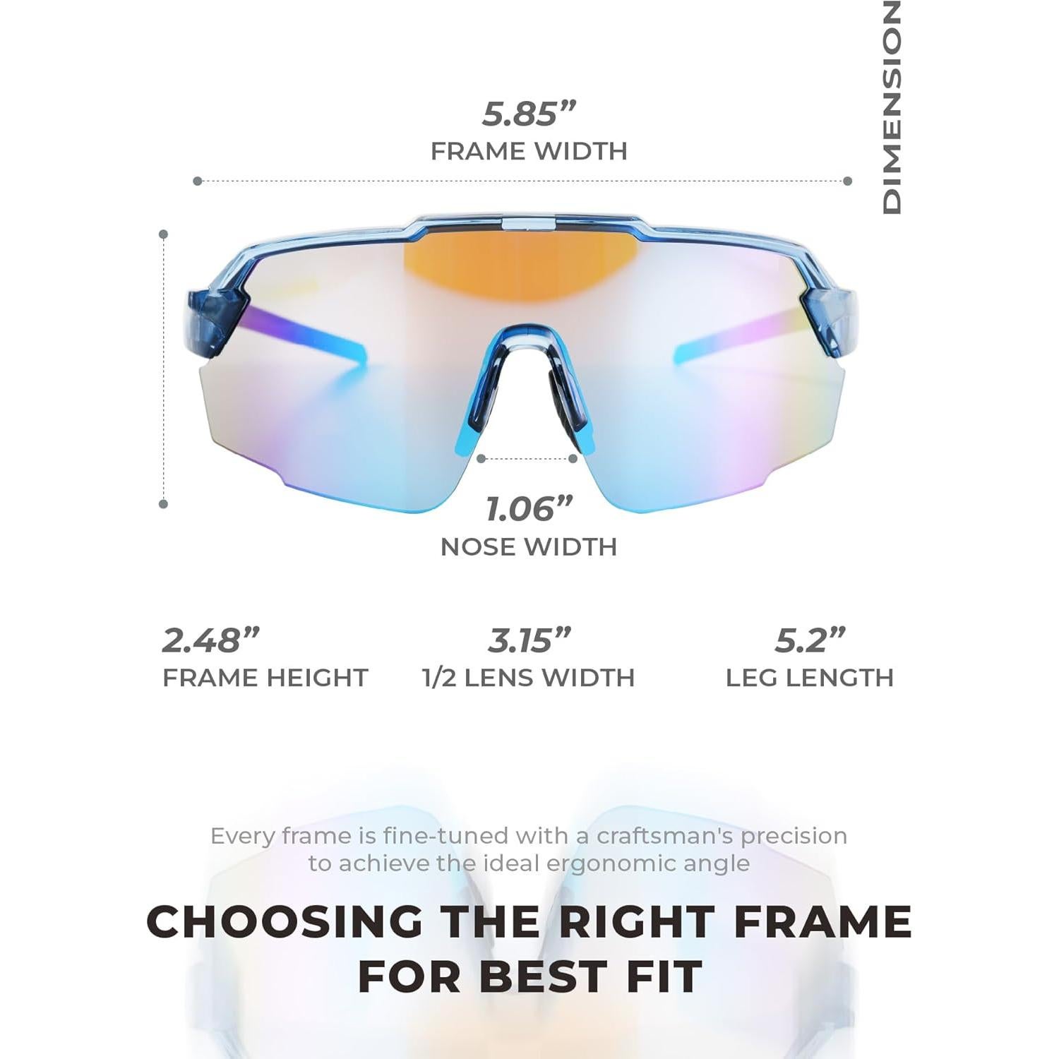 Gafas de Ciclismo V-SUP VC4331 UV400 Ajustables Azul