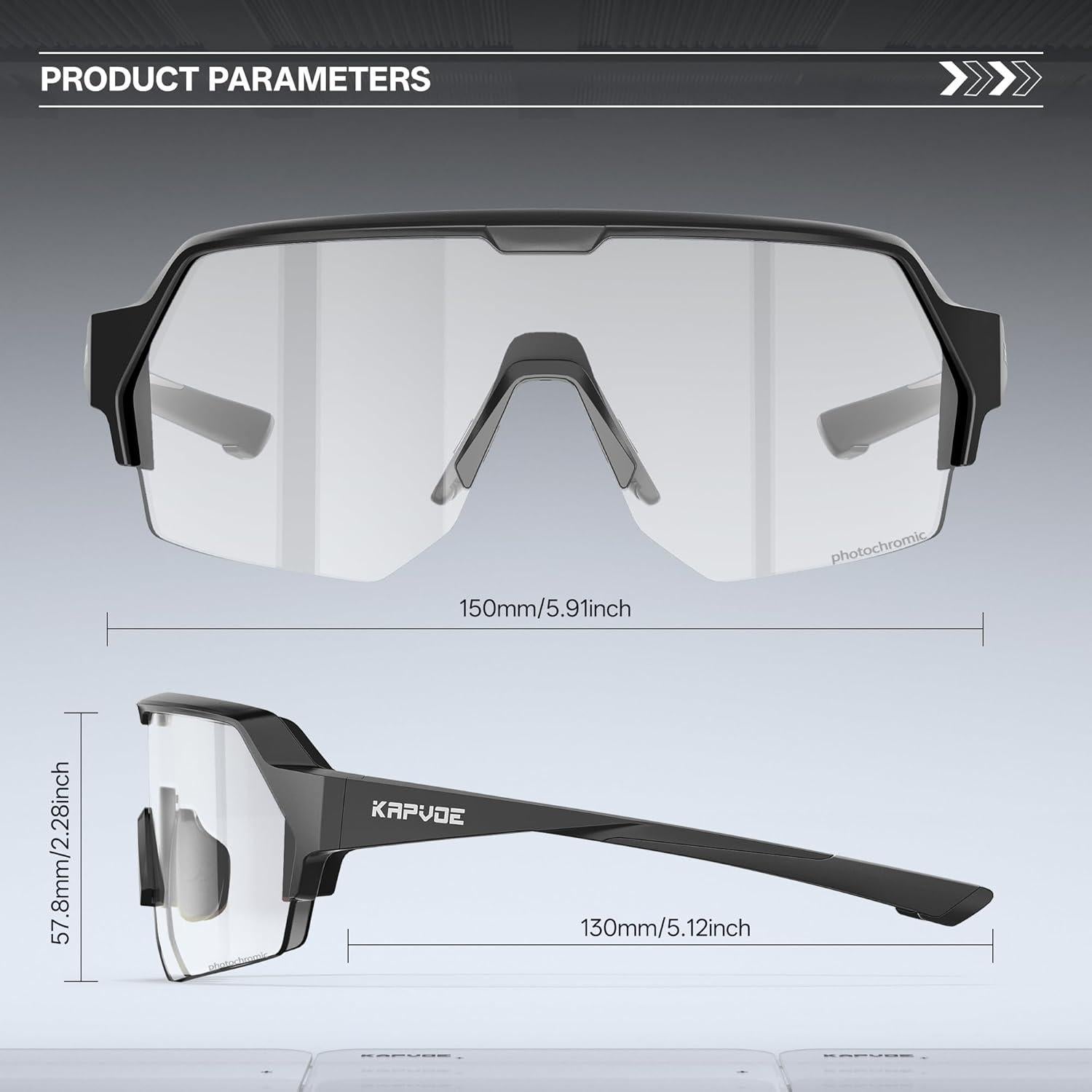 Gafas de Ciclismo KAPVOE K360 Fotoquímicas UV400 Unisex