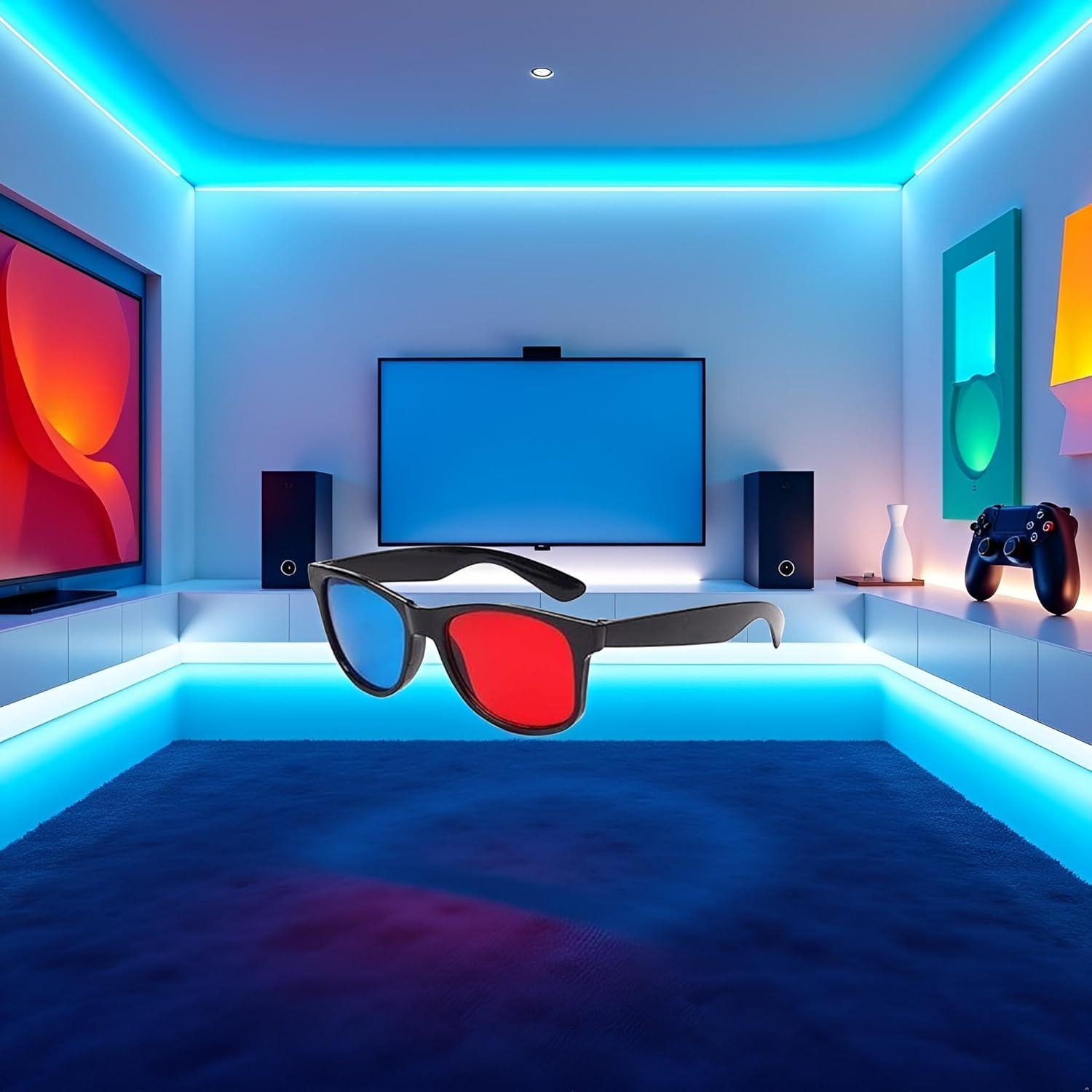 Gafas 3D Universales Rojo y Azul - Diseño Ligero y Clásico