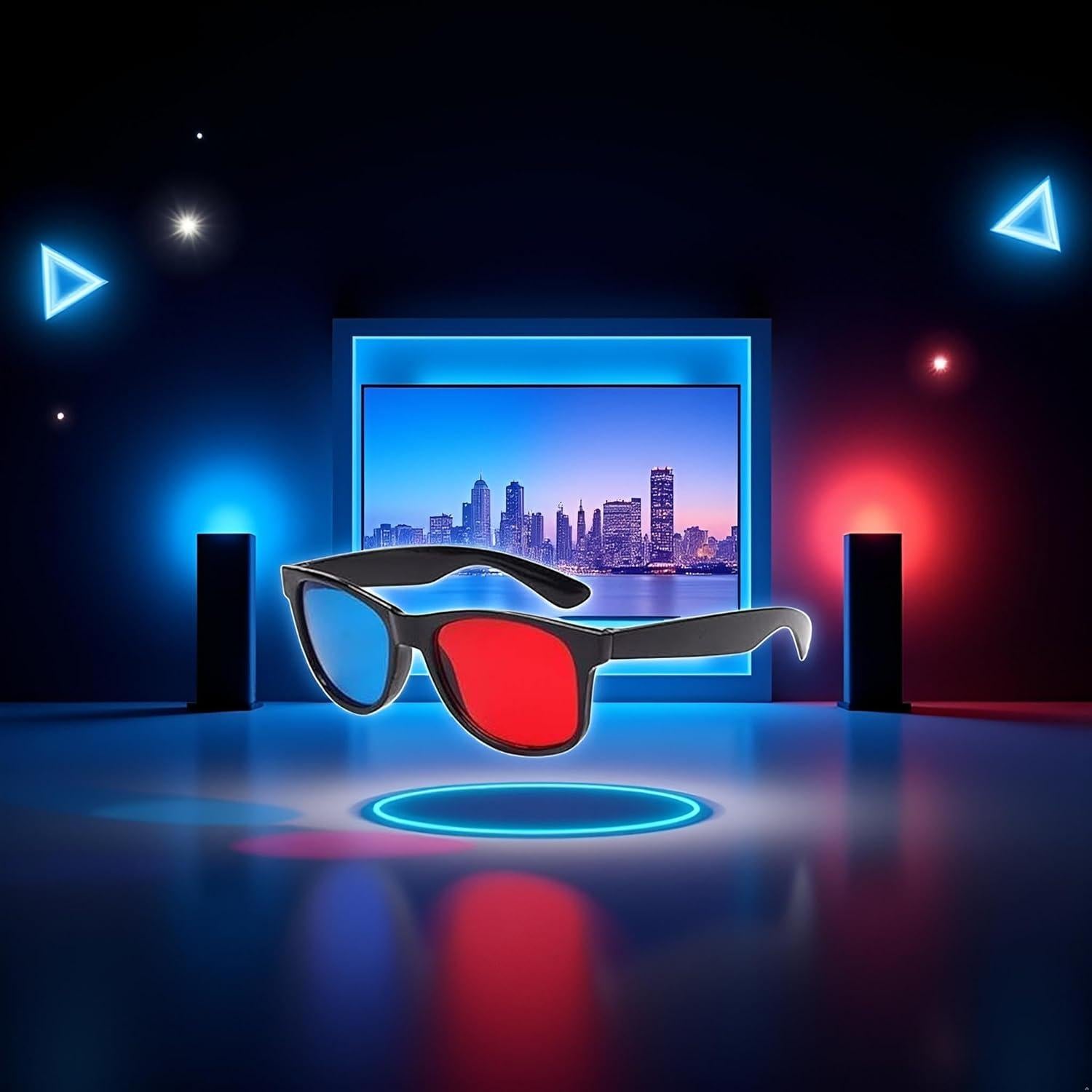 Gafas 3D Universales Rojo y Azul - Diseño Ligero y Clásico