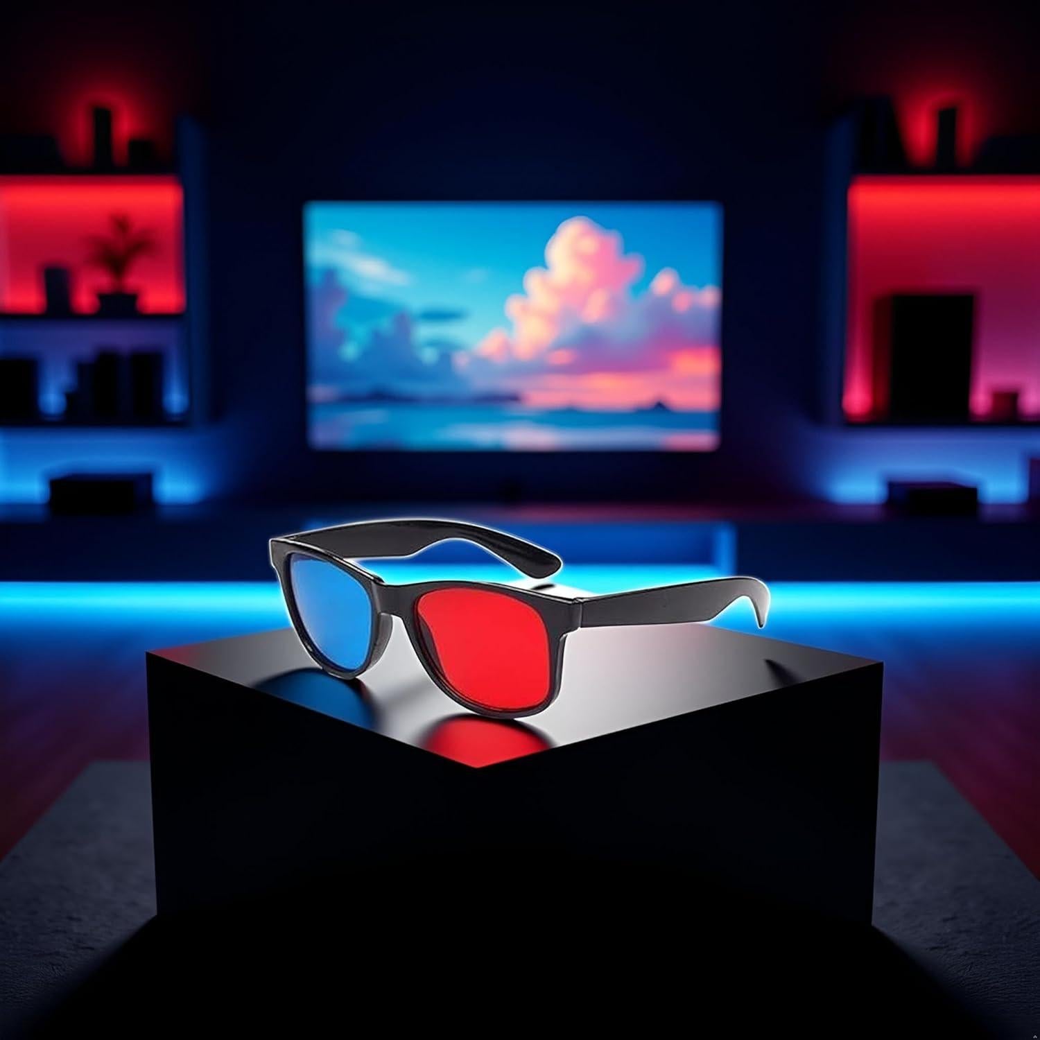 Gafas 3D Universales Rojo y Azul - Diseño Ligero y Clásico
