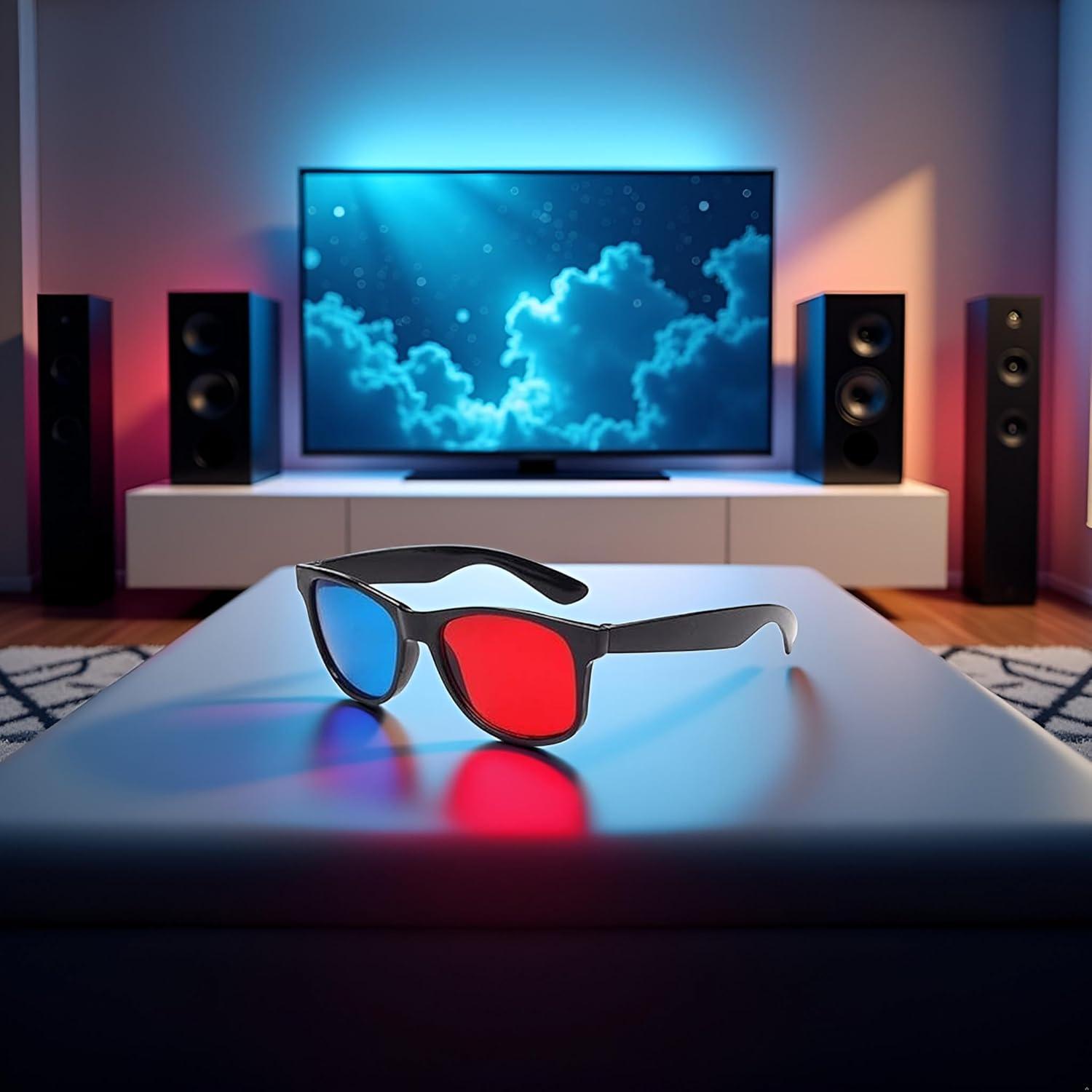 Gafas 3D Universales Rojo y Azul - Diseño Ligero y Clásico
