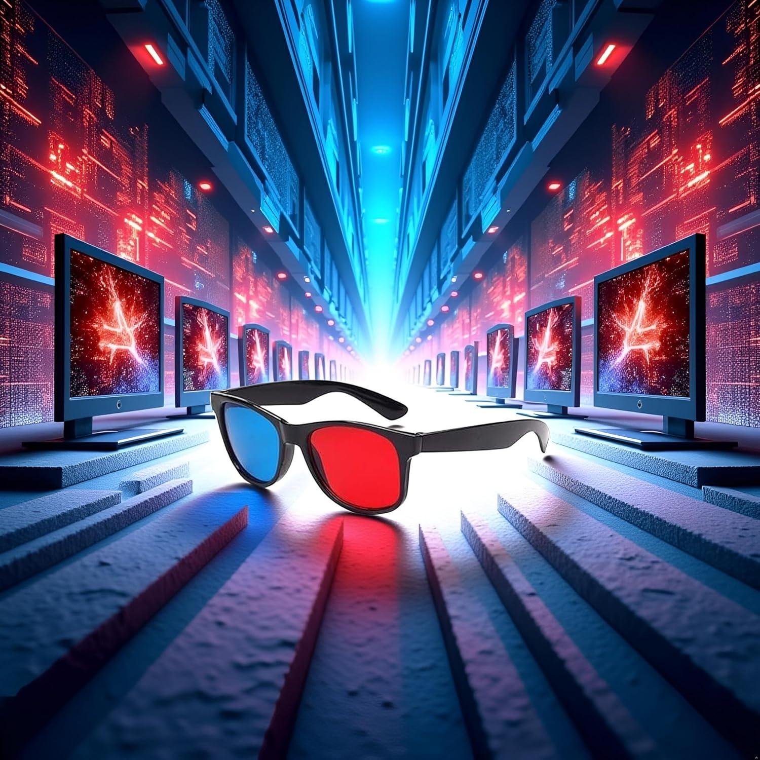 Gafas 3D Universales Zhuluck Rojas y Azules, Diseño Ligero