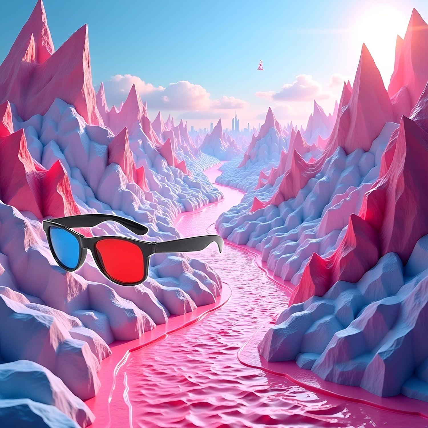 Gafas 3D Universales Zhuluck Rojas y Azules, Diseño Ligero