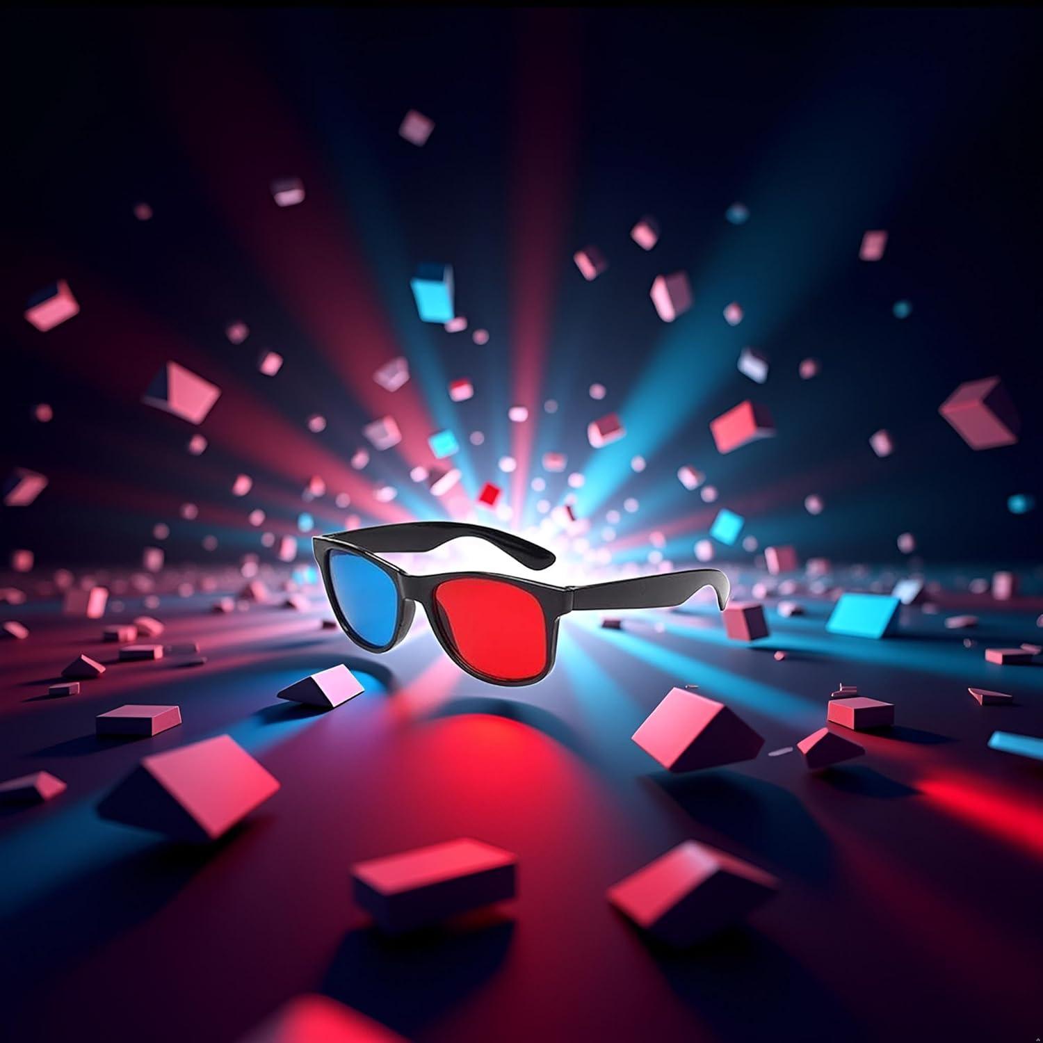 Gafas 3D Universales Zhuluck Rojas y Azules, Diseño Ligero