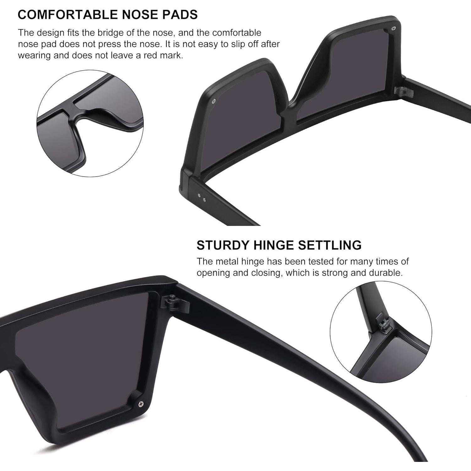 Gafas de sol cuadradas STORYCOAST UV400 para hombres y mujeres