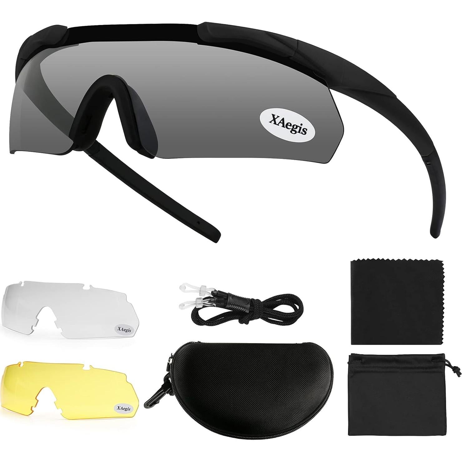 Gafas Tácticas de Tiro XAegisTac con 3 Lentes Intercambiables