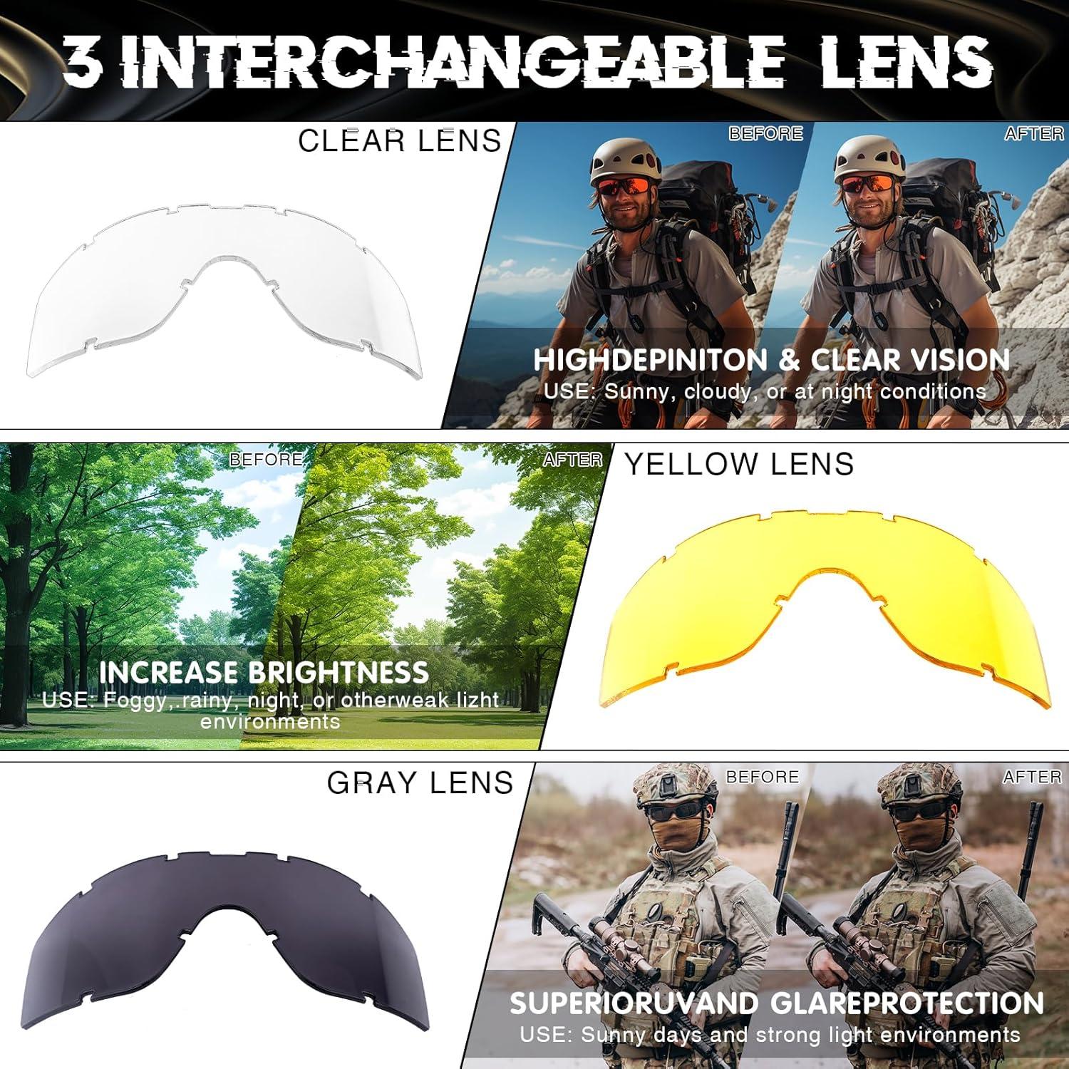 Gafas de Seguridad Tácticas Airsoft - Protección Ocular UV400