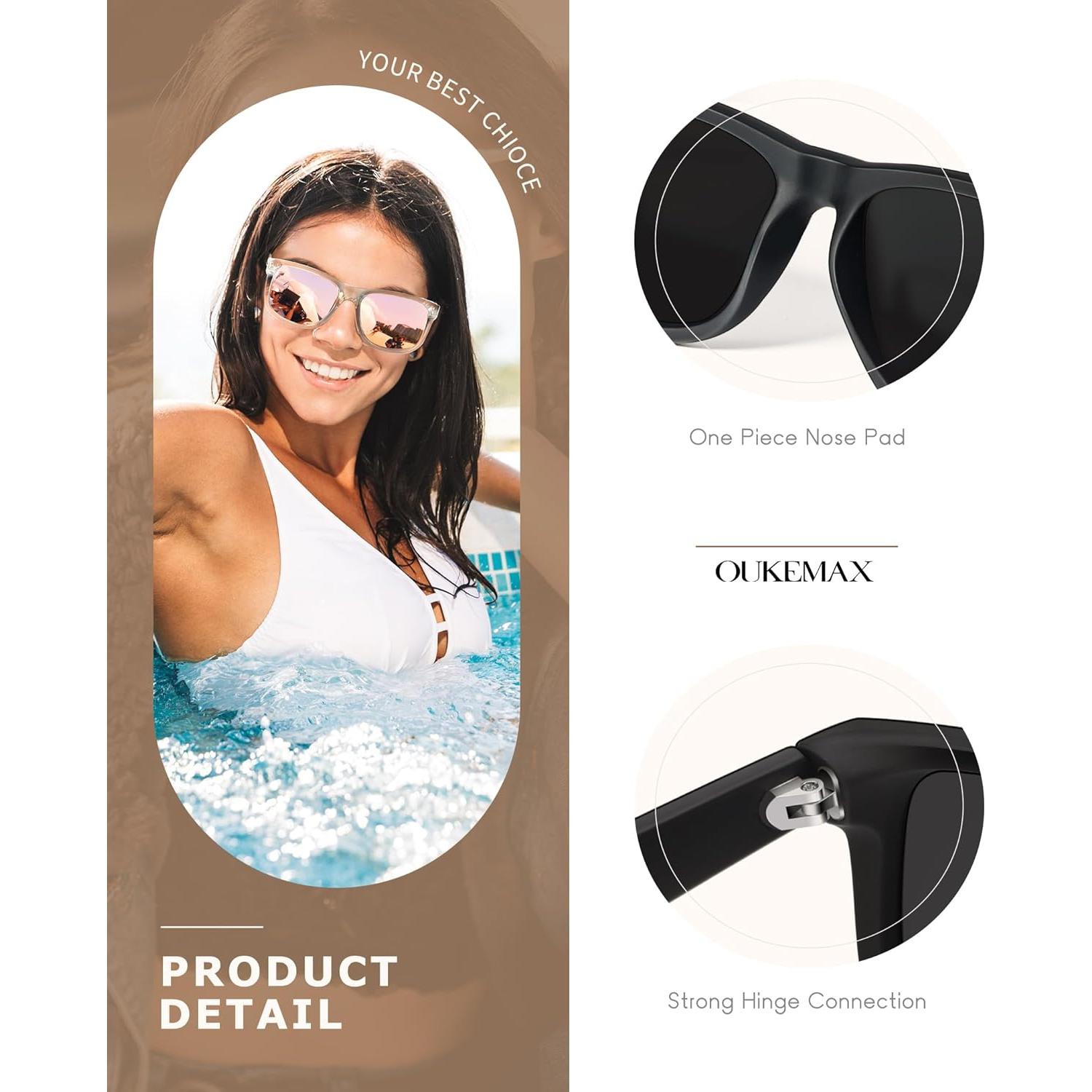 Gafas de sol polarizadas UV400 para mujer - Paquete de 3 colores