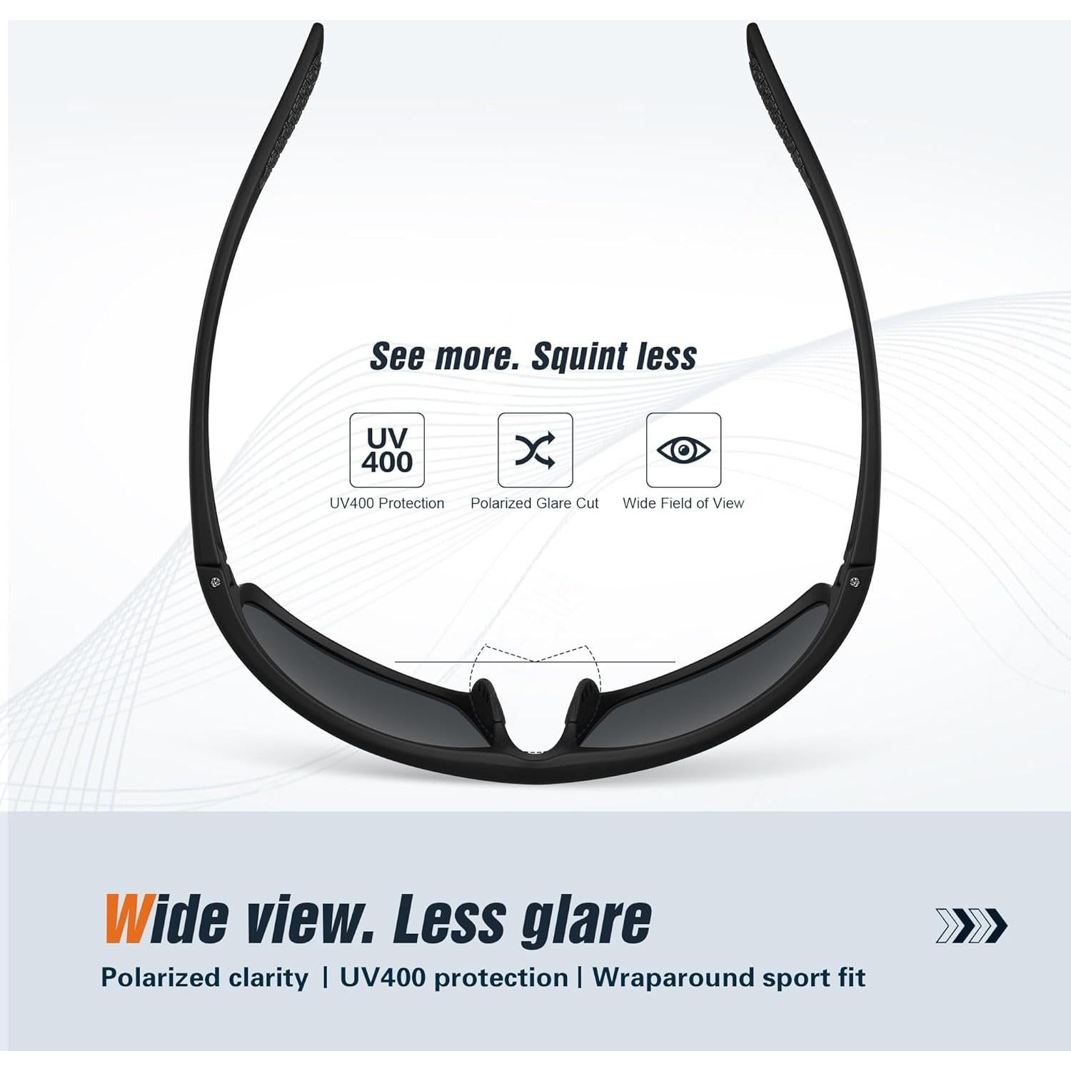 Gafas de sol deportivas polarizadas TR90 UV400 - 3 colores