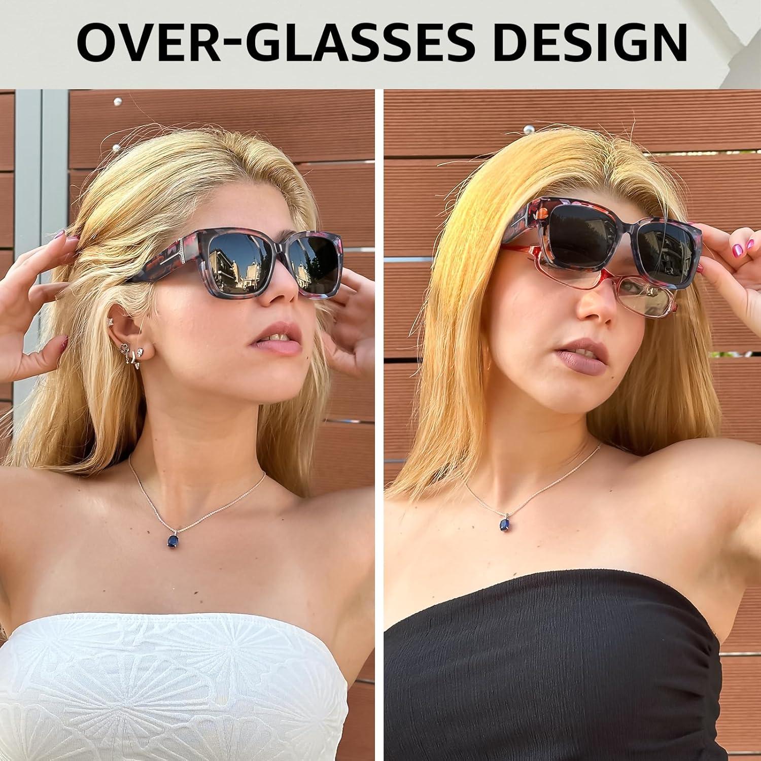 Gafas de sol polarizadas TJUTR para mujeres con rhinestones