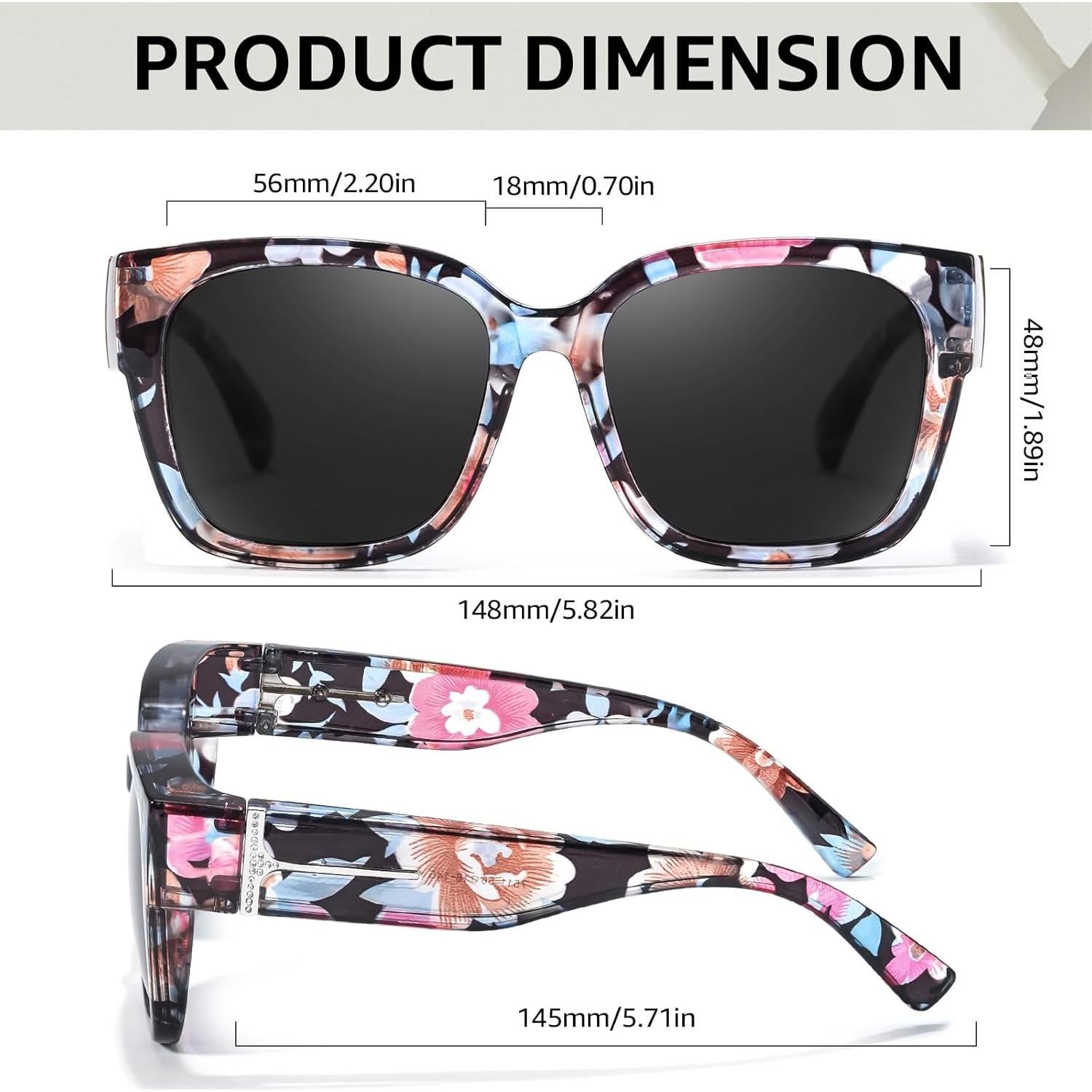 Gafas de sol polarizadas TJUTR para mujeres con rhinestones
