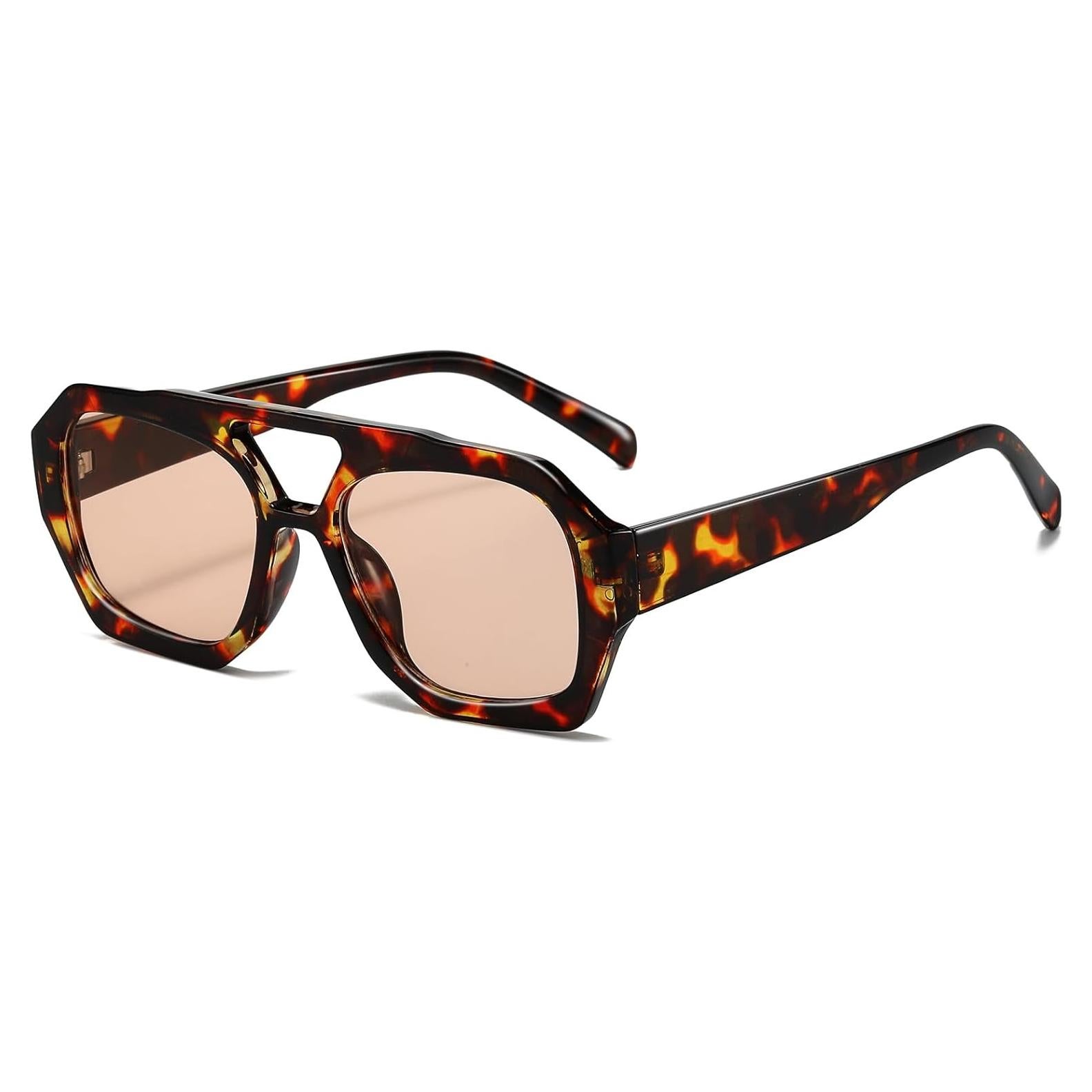 Gafas de sol retro aviador hexagonales unisex UV400