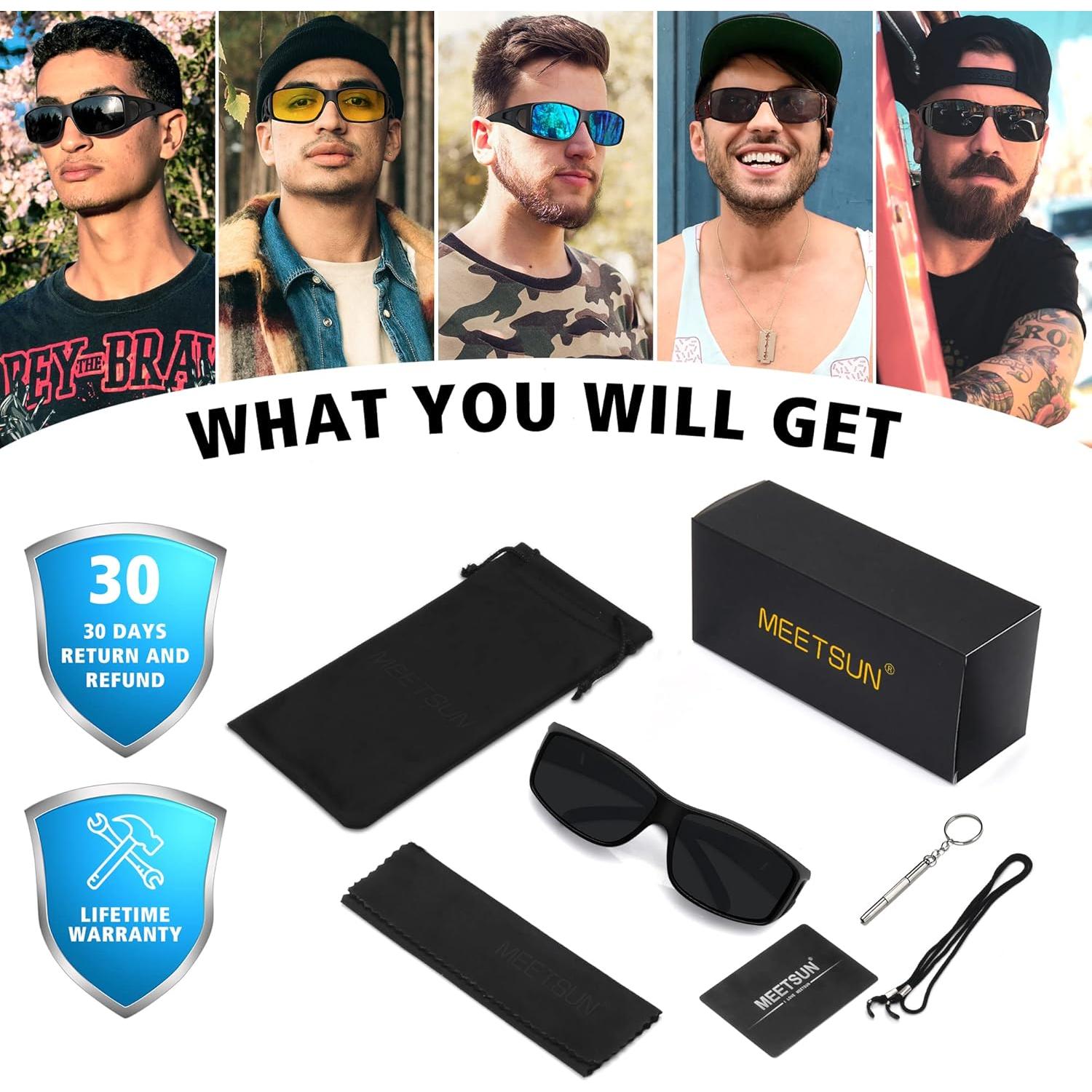 Gafas de Sol Polarizadas MEETSUN UV400 Unisex Envolventes