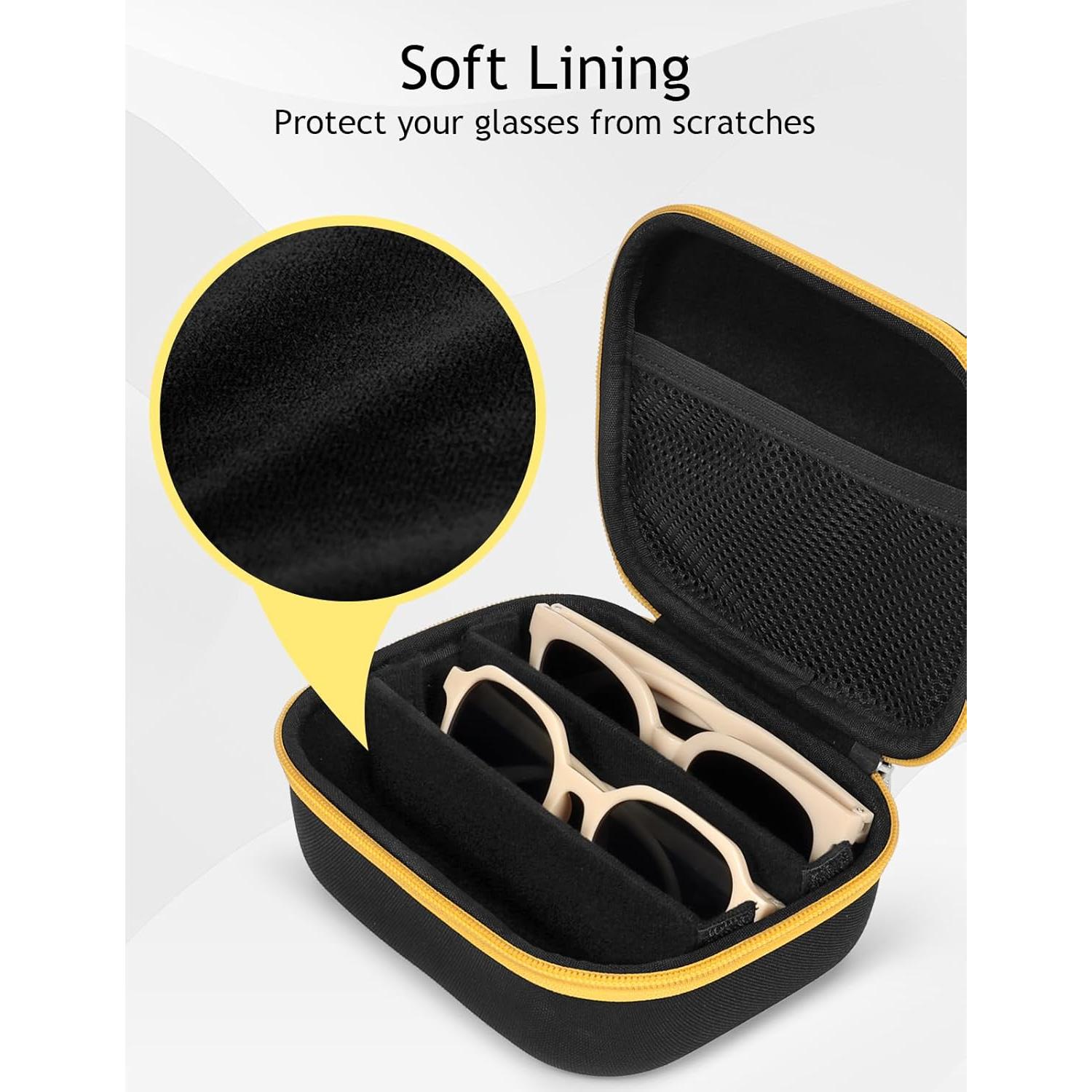 Organizador de Gafas de Sol EVA Negro con 3 Ranuras Ajustables