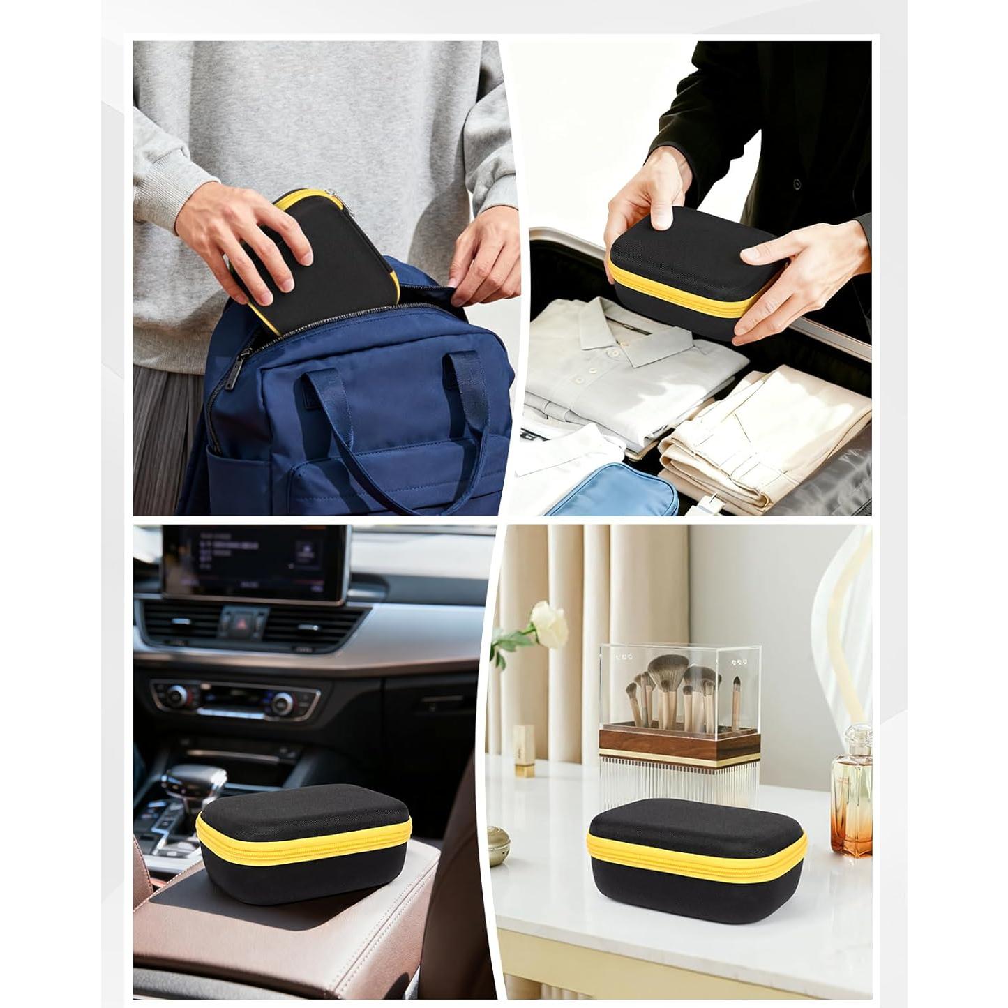 Organizador de Gafas de Sol EVA Negro con 3 Ranuras Ajustables