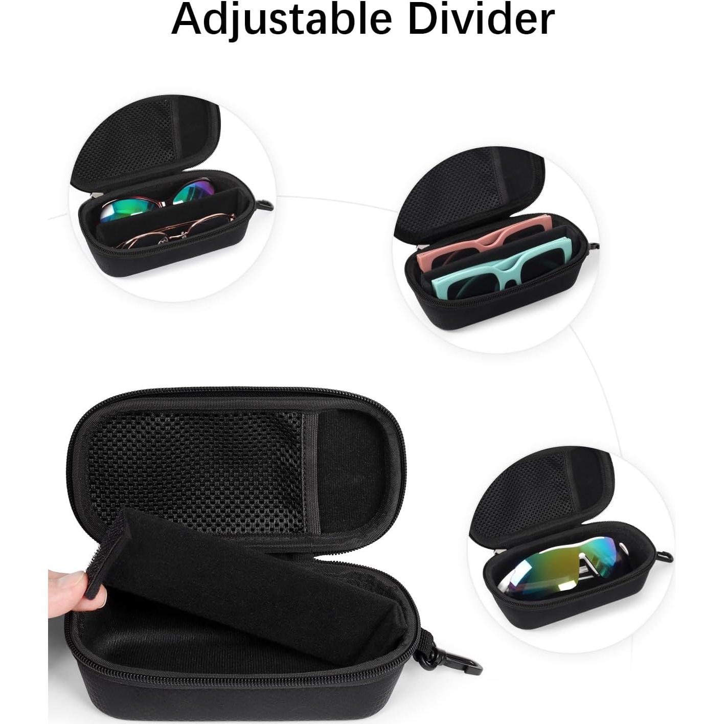 Funda Doble para Gafas WOMACO Negra, Dura y Ajustable