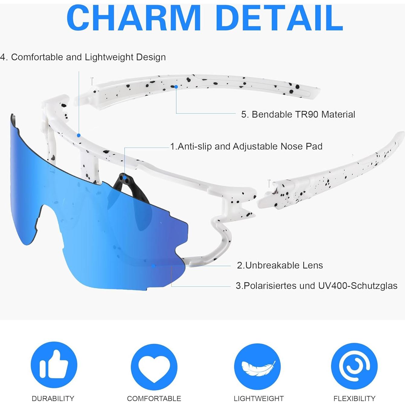 Gafas de sol deportivas polarizadas Fanshen UV400 para hombres