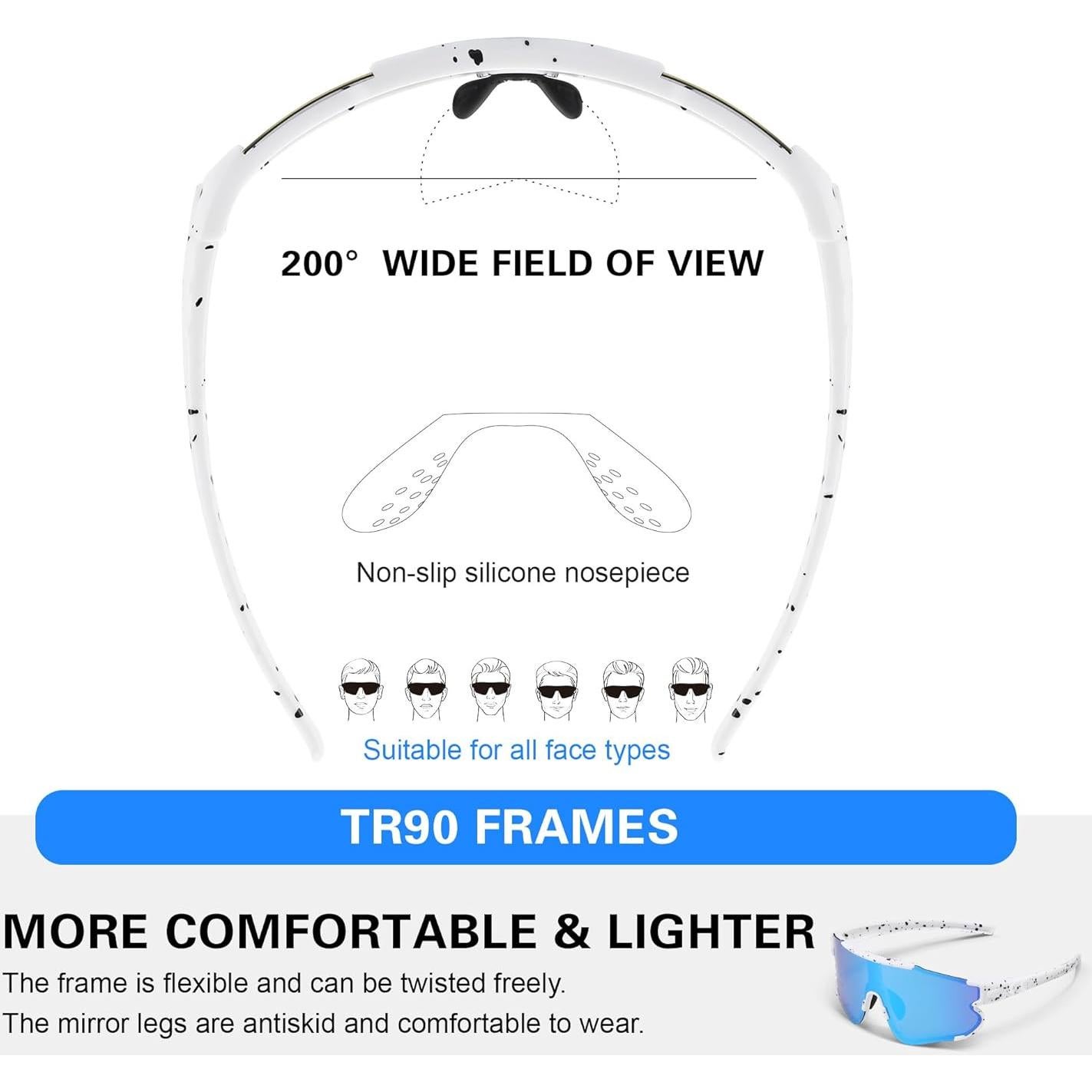 Gafas de sol deportivas polarizadas Fanshen UV400 para hombres