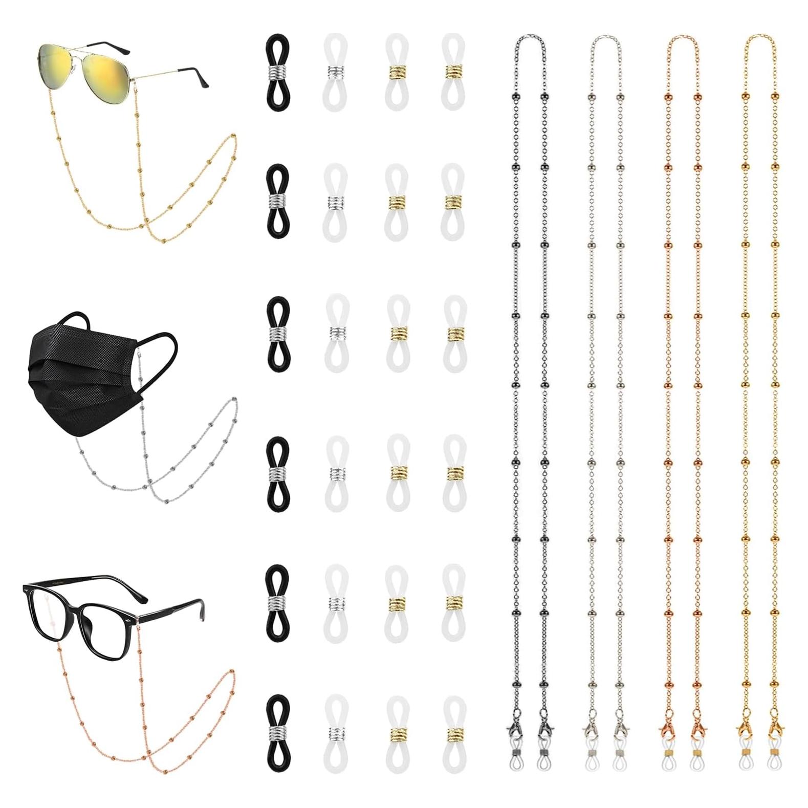 Juego de Cadenas para Gafas 4 Colores - Alta Calidad 70 cm