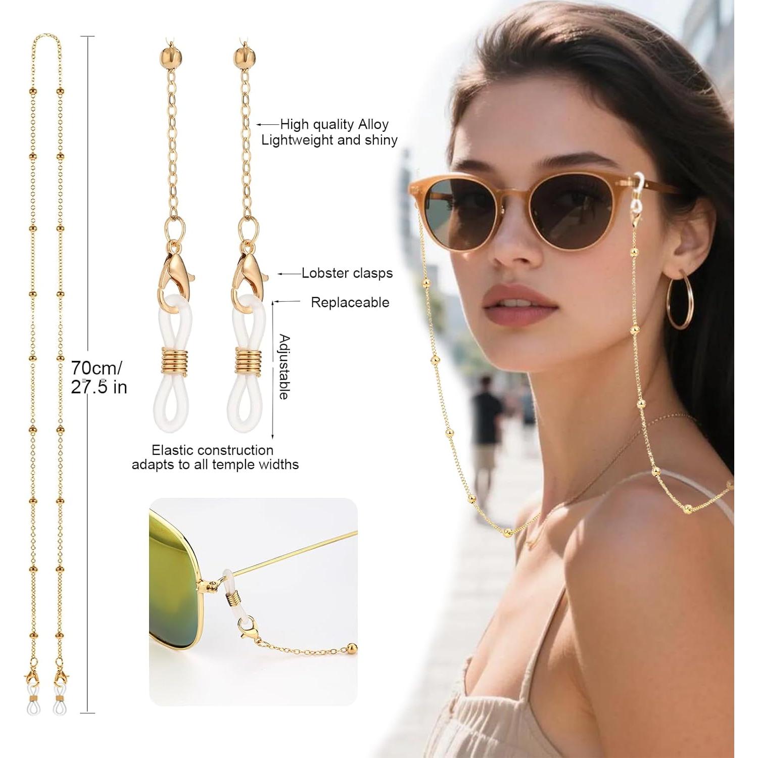 Juego de Cadenas para Gafas 4 Colores - Alta Calidad 70 cm