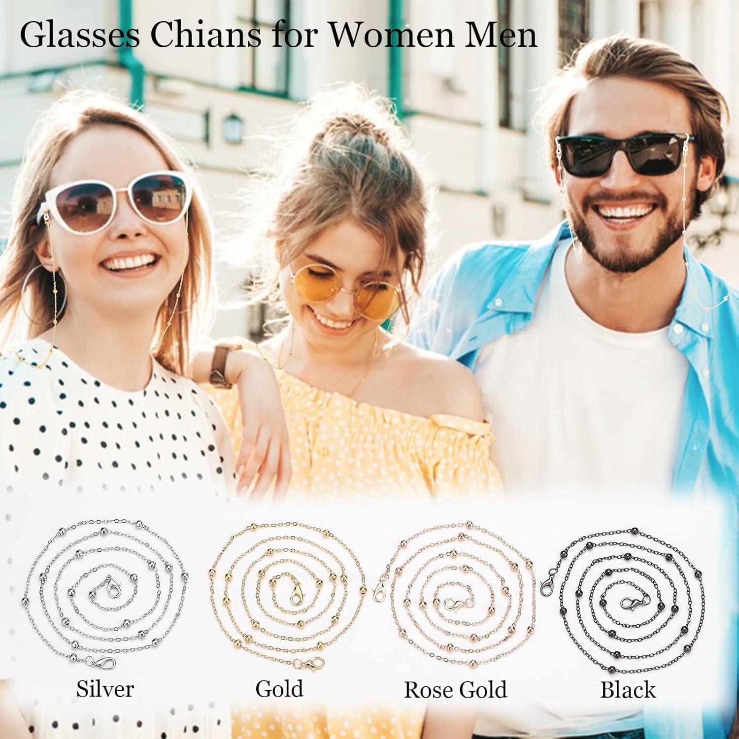 Juego de Cadenas para Gafas 4 Colores - Alta Calidad 70 cm