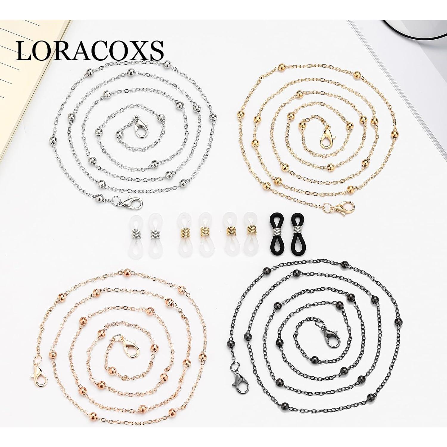 Juego de Cadenas para Gafas 4 Colores - Alta Calidad 70 cm