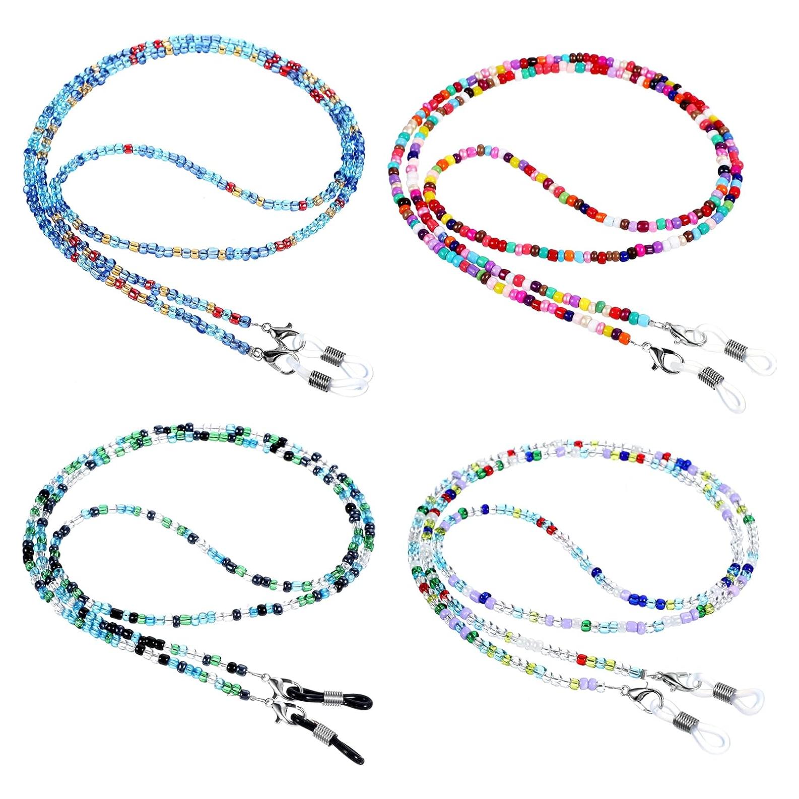 Cadena de Gafas Ymapinc 4 Piezas Coloridas con Perlas 68.5cm