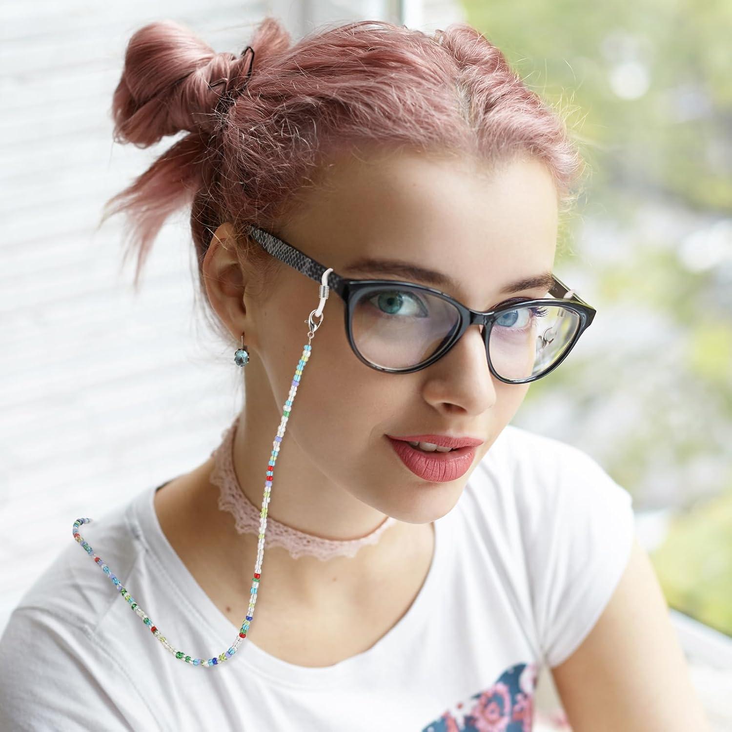 Cadena de Gafas Ymapinc 4 Piezas Coloridas con Perlas 68.5cm