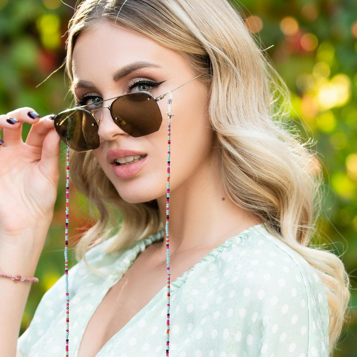 Cadena de Gafas Ymapinc 4 Piezas Coloridas con Perlas 68.5cm