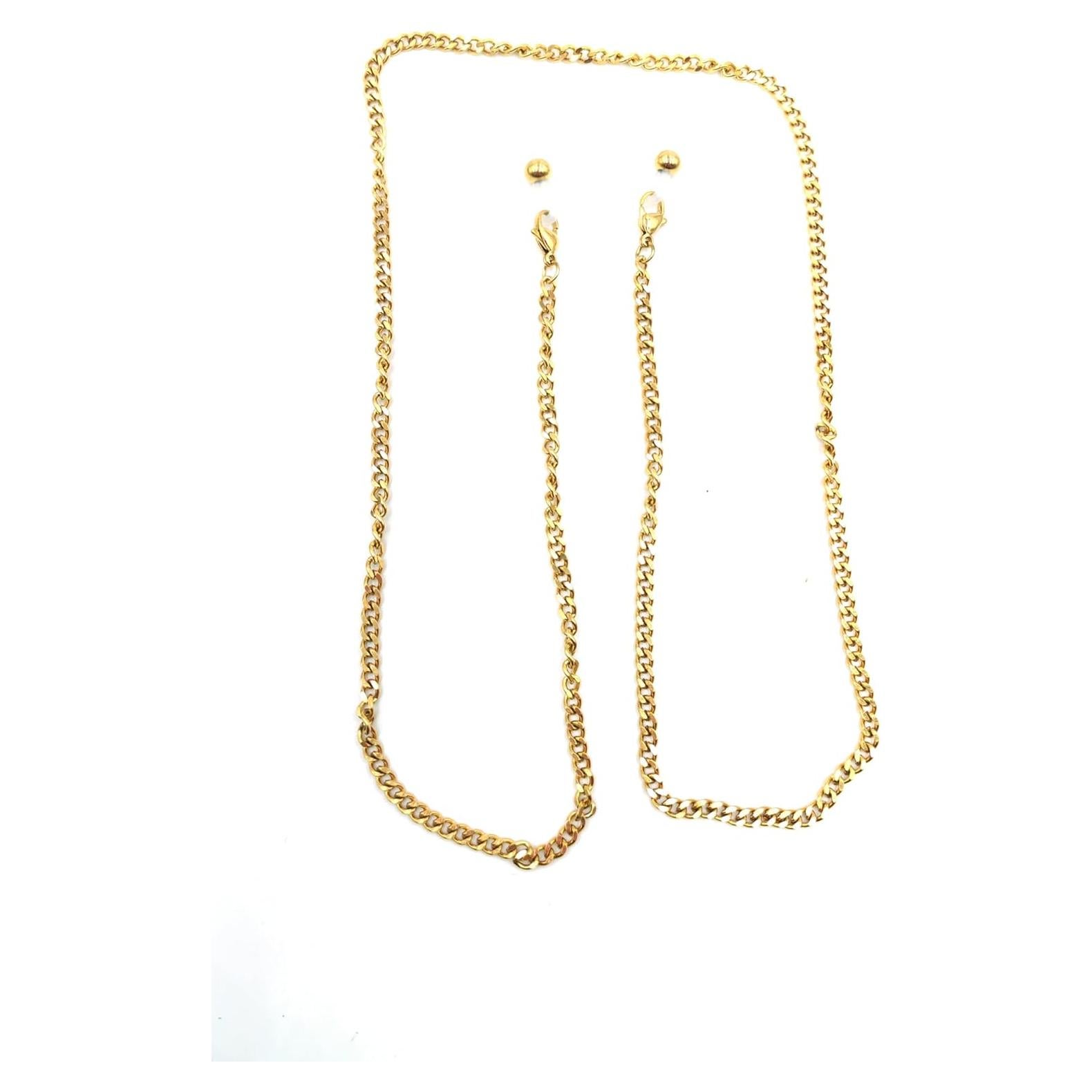 Cadena de Gafas de Acero Inoxidable 18K - Soporte Ajustable 75.9 cm