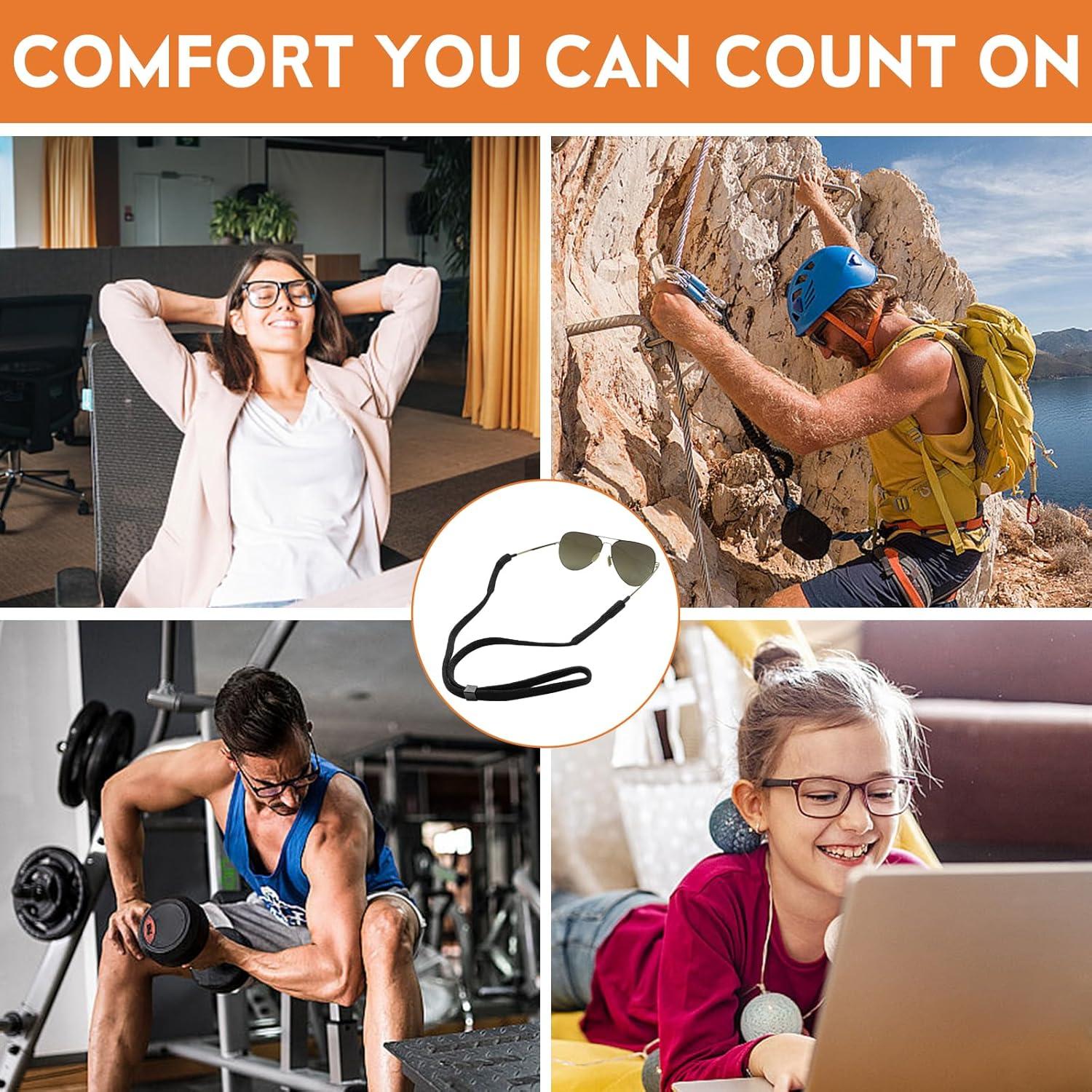 Correa Ajustable para Gafas TYTDOUTER - Paquete de 3 Negras 54 cm