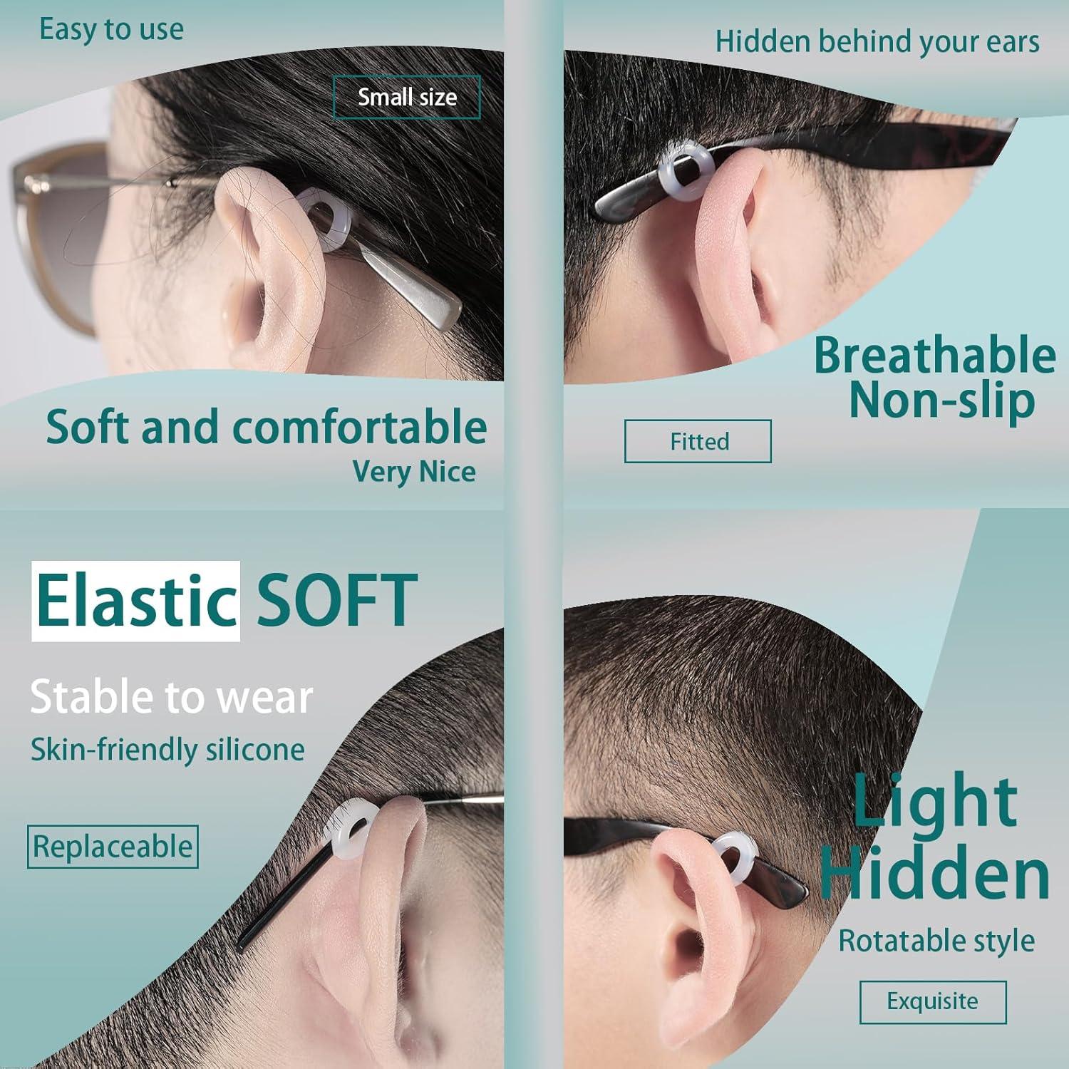 Ganchos de Silicona Antideslizantes para Gafas - 16 Pares