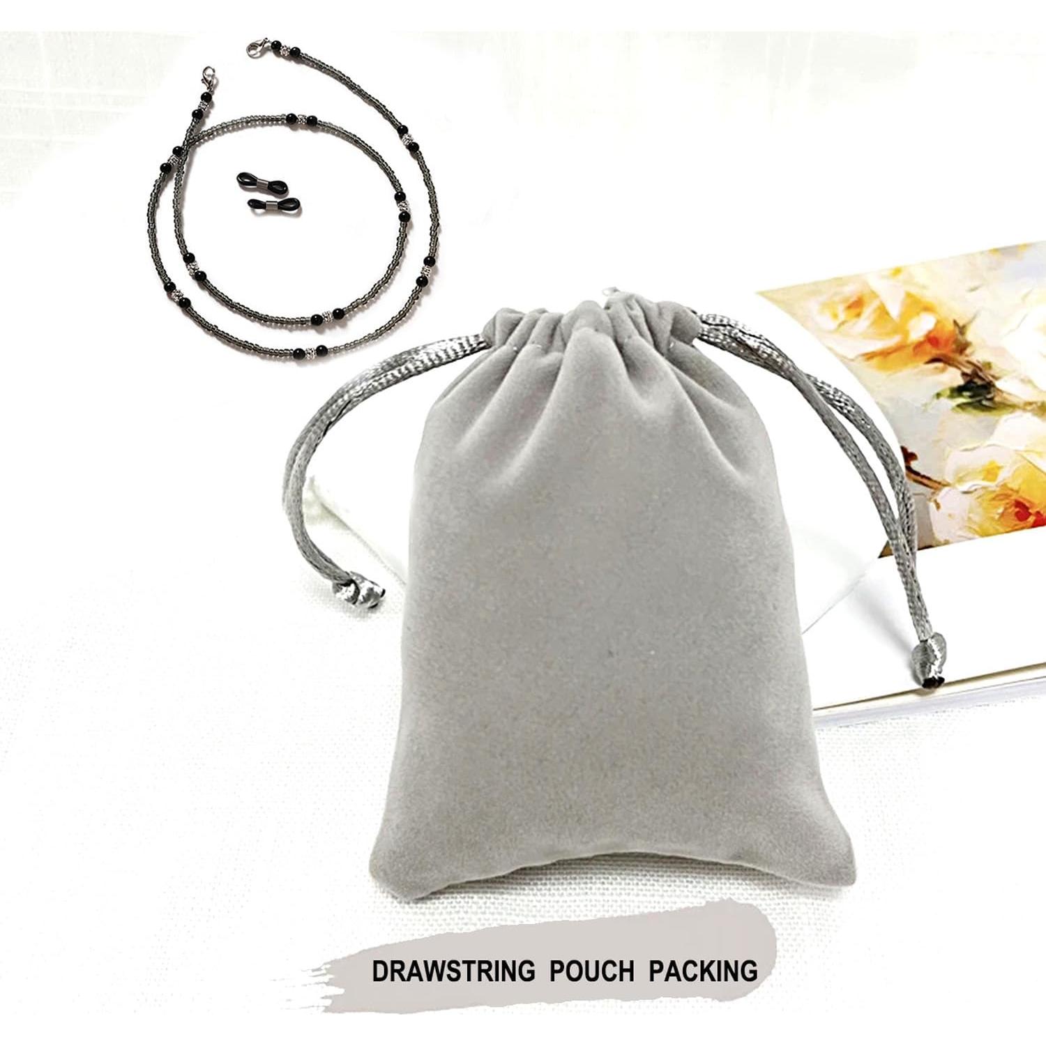 Cadena de Gafas con Cuentas Grises para Mujeres - Correa Unisex