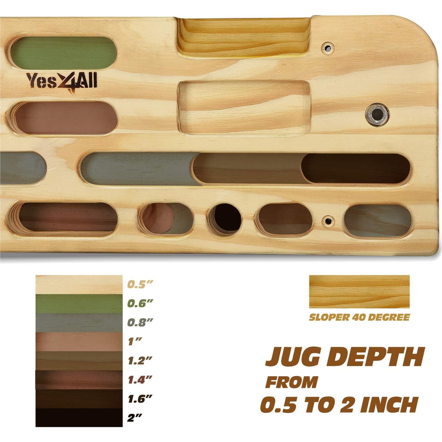 Yes4All Tabla de Escalada de Madera - Fortalece Dedos y Agarre