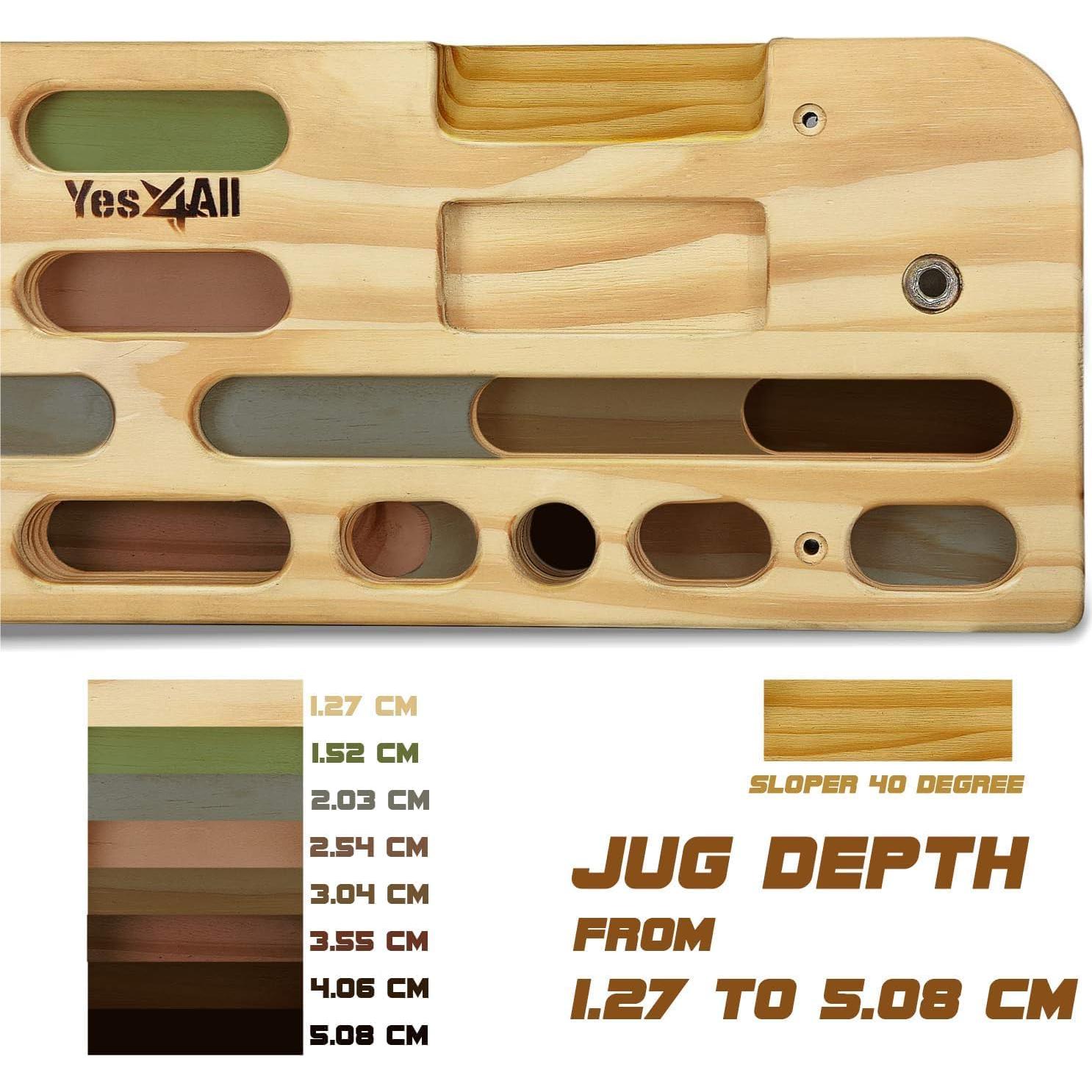 Yes4All Tabla de Escalada de Madera - Fortalece Dedos y Agarre