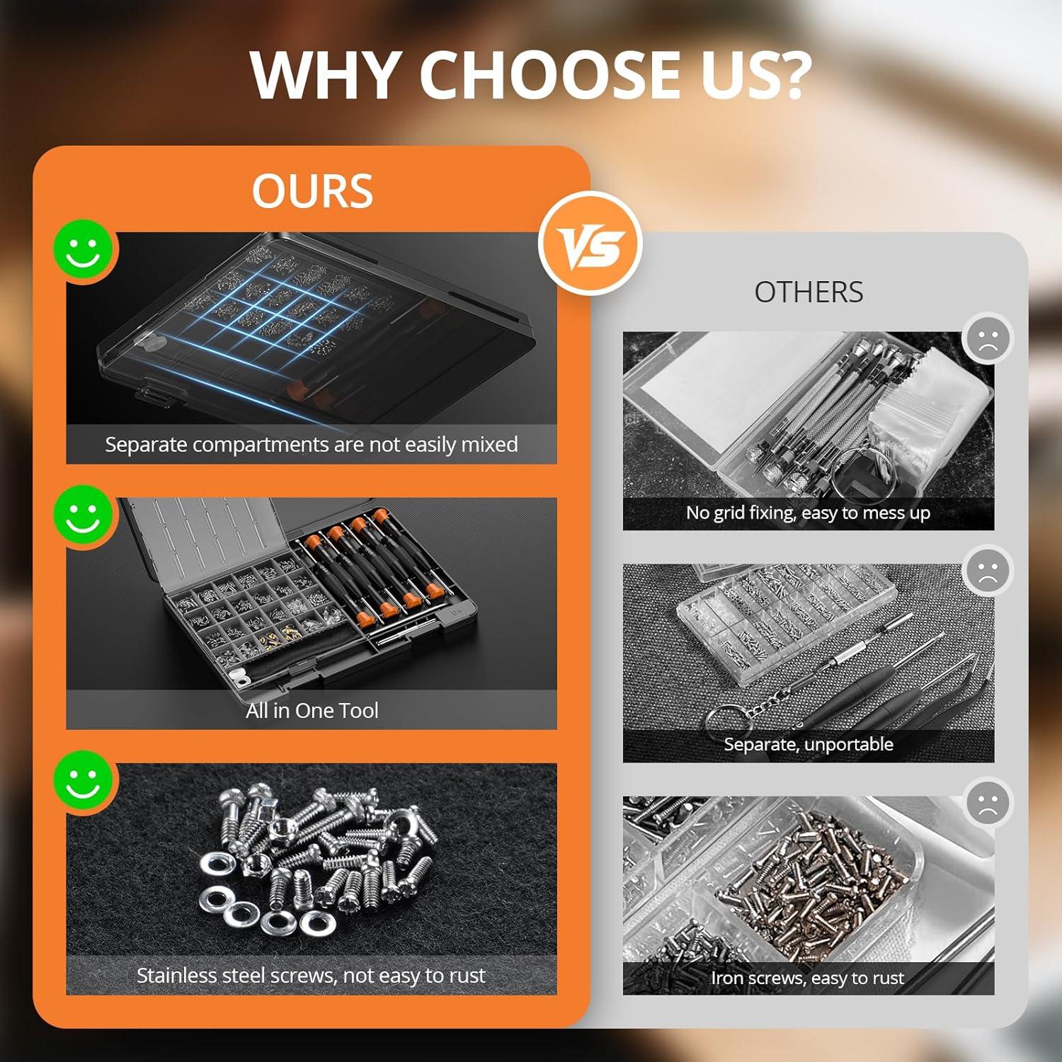 Kit de Reparación de Gafas JOREST con Herramientas y Accesorios