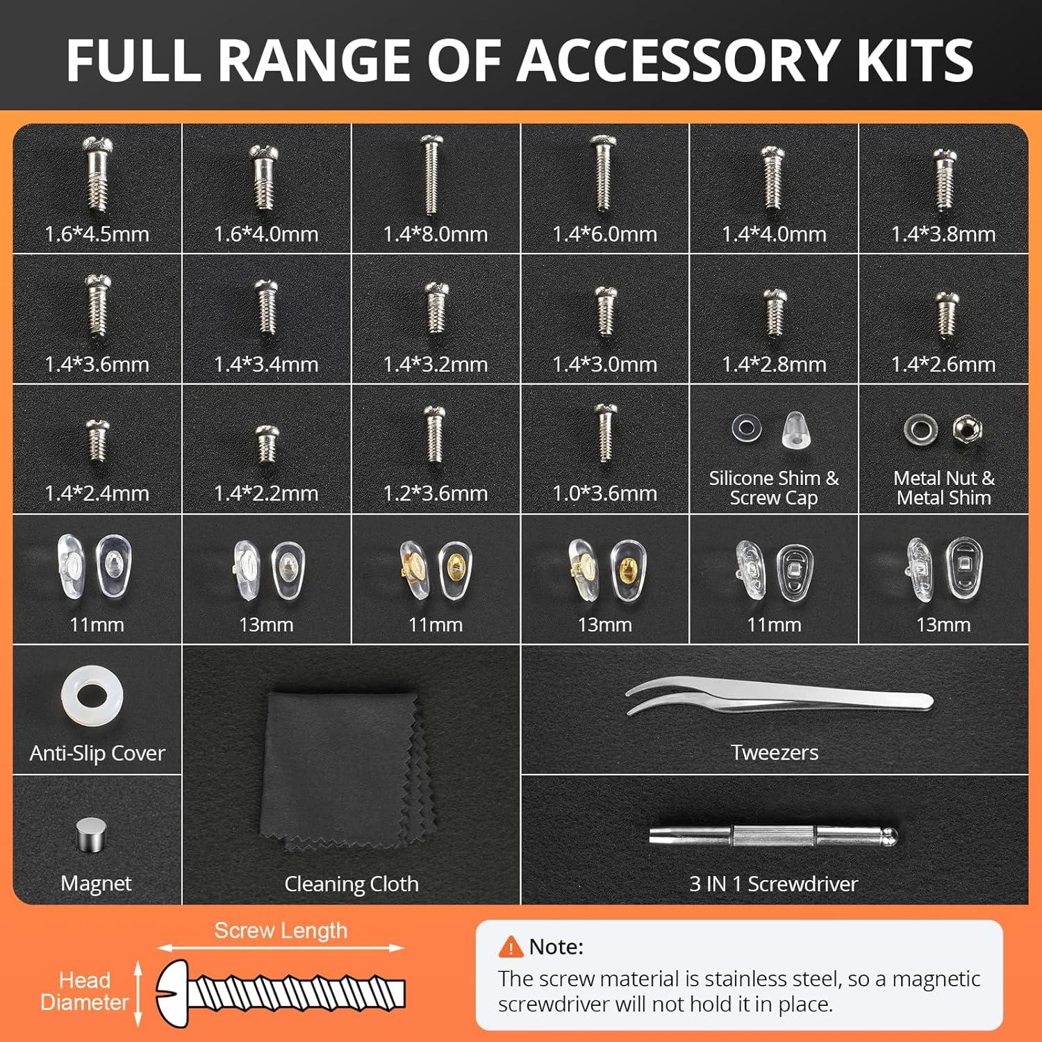 Kit de Reparación de Gafas JOREST con Herramientas y Accesorios