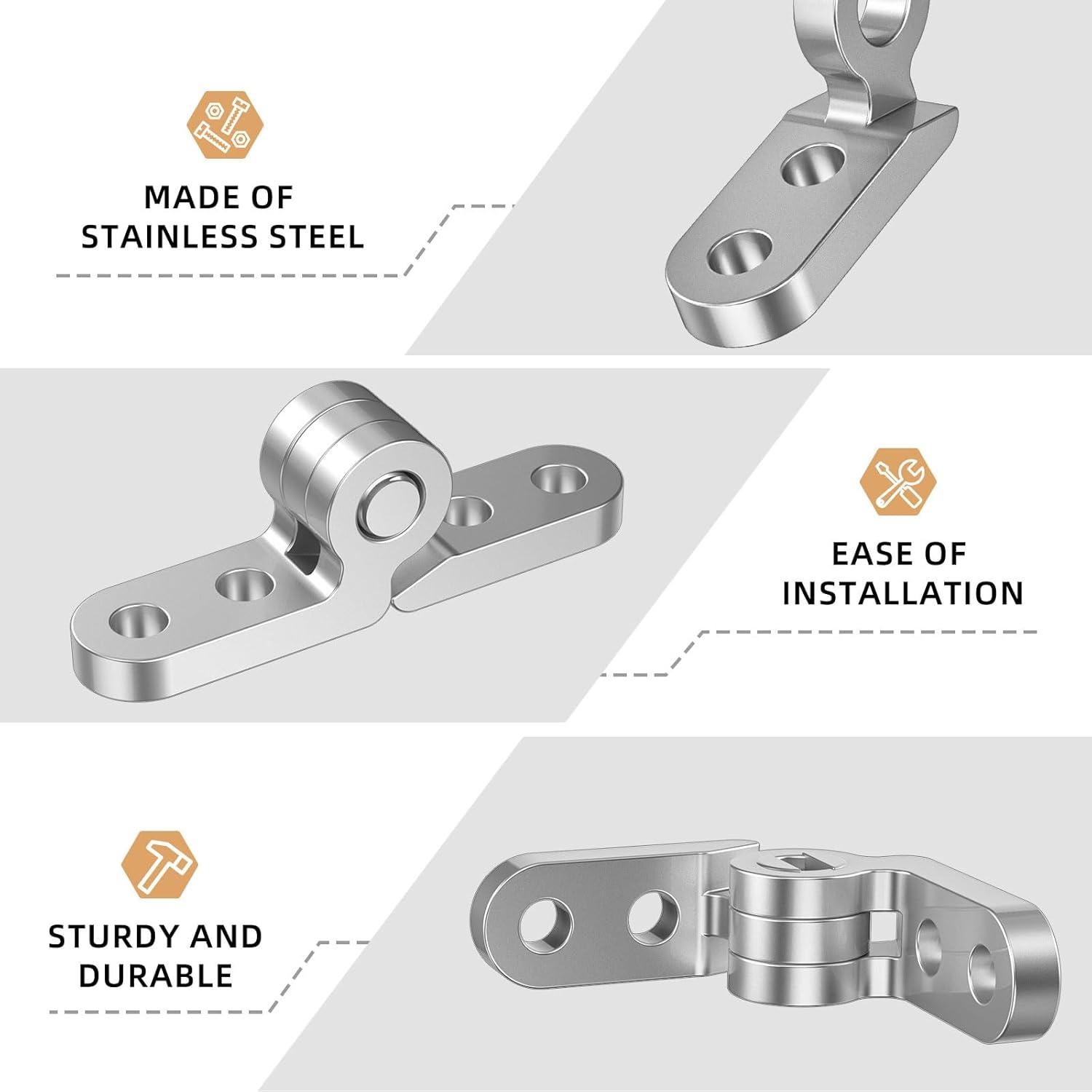 Kit de 10 Bisagras de Gafas KishYa Acero Inoxidable Plateado
