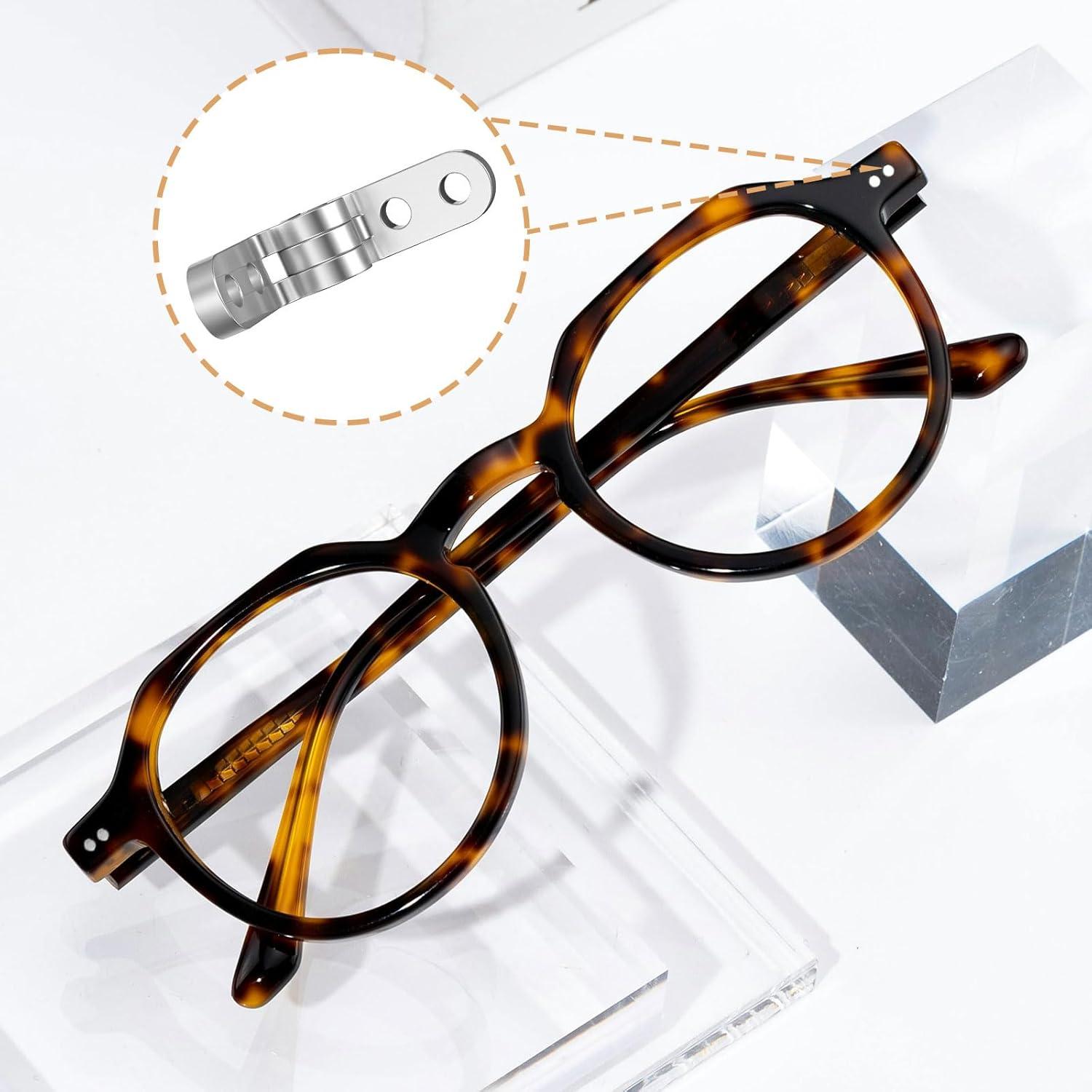 Kit de 10 Bisagras de Gafas KishYa Acero Inoxidable Plateado