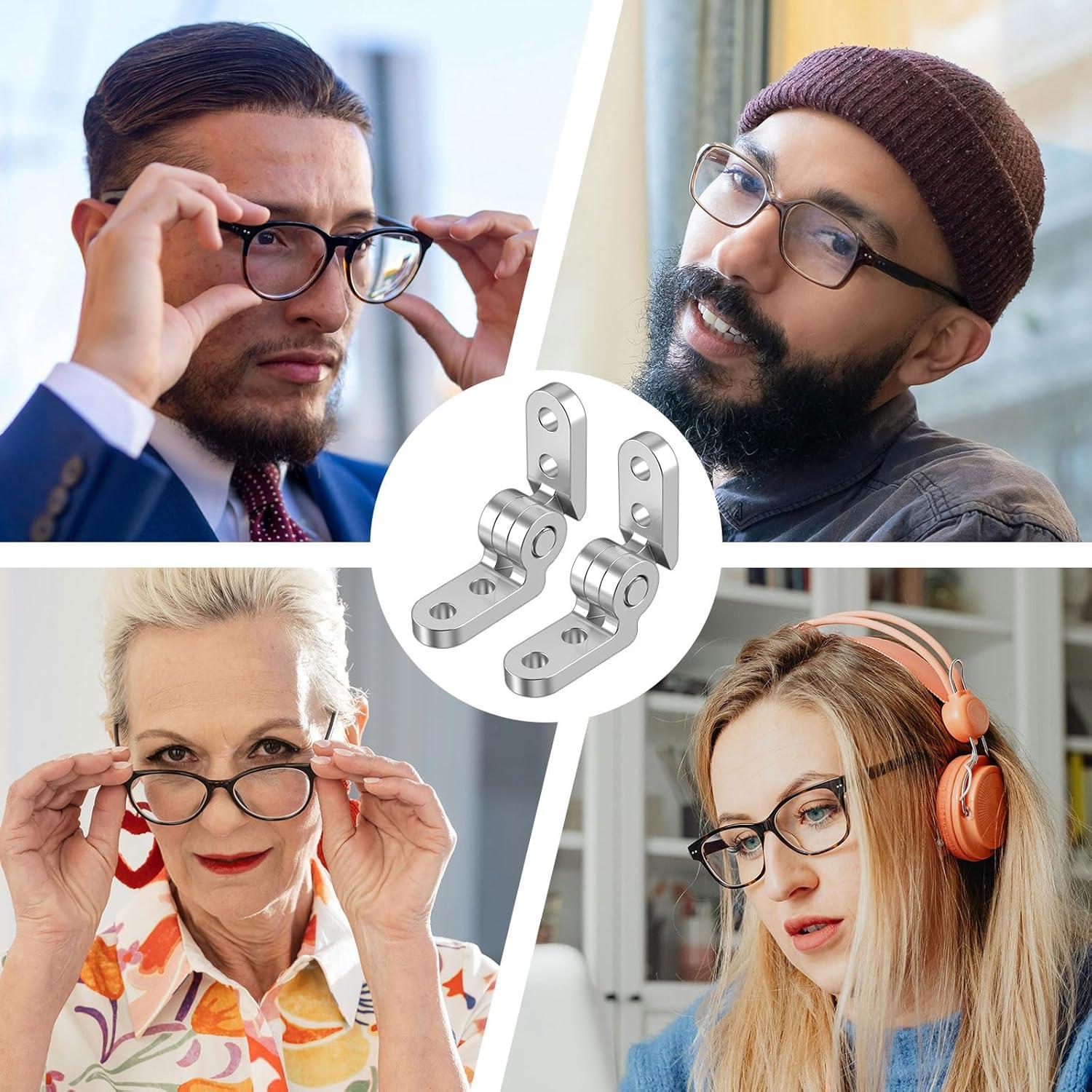 Kit de 10 Bisagras de Gafas KishYa Acero Inoxidable Plateado