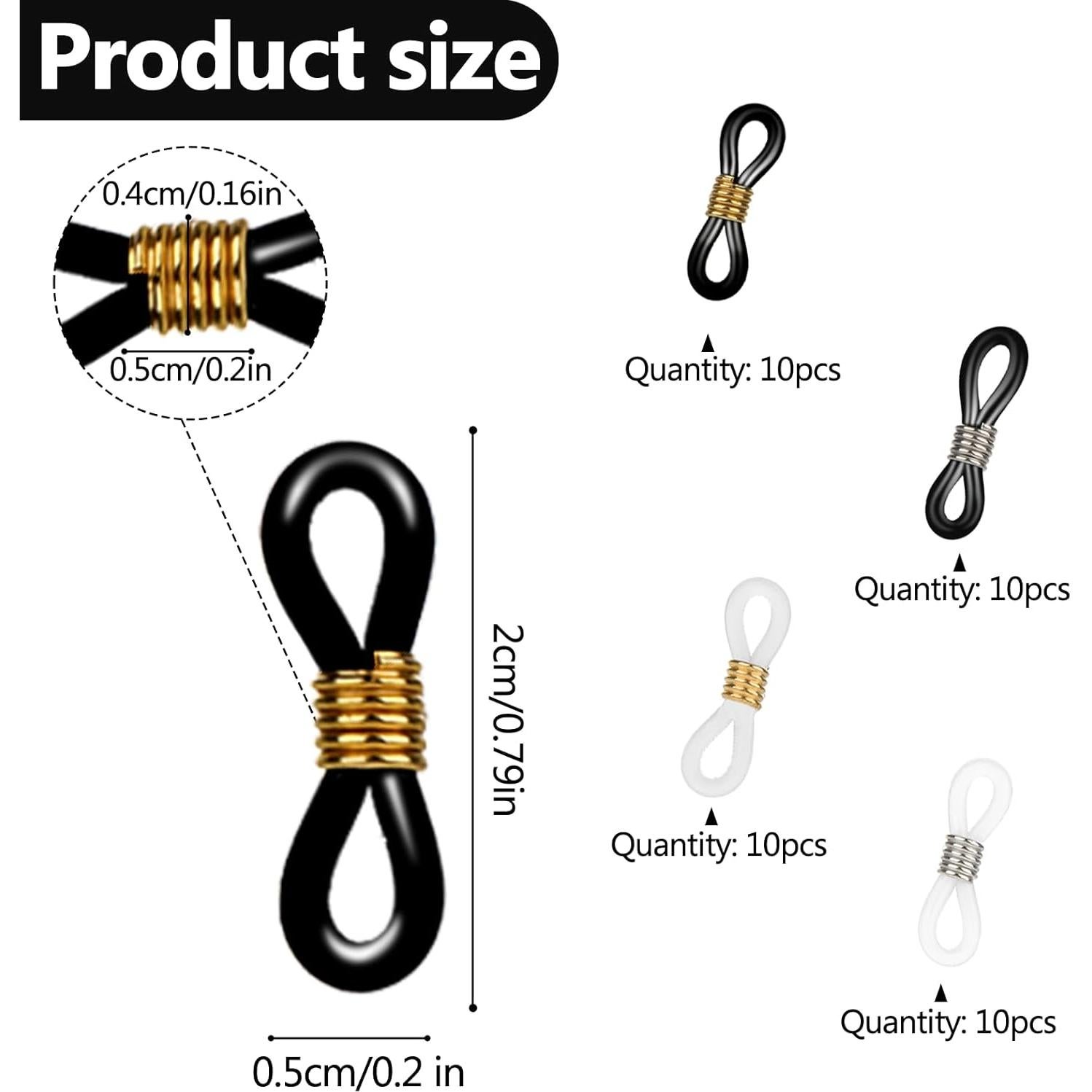 Conector de Cadena para Gafas JIYIN Pack 40 Piezas Silicona