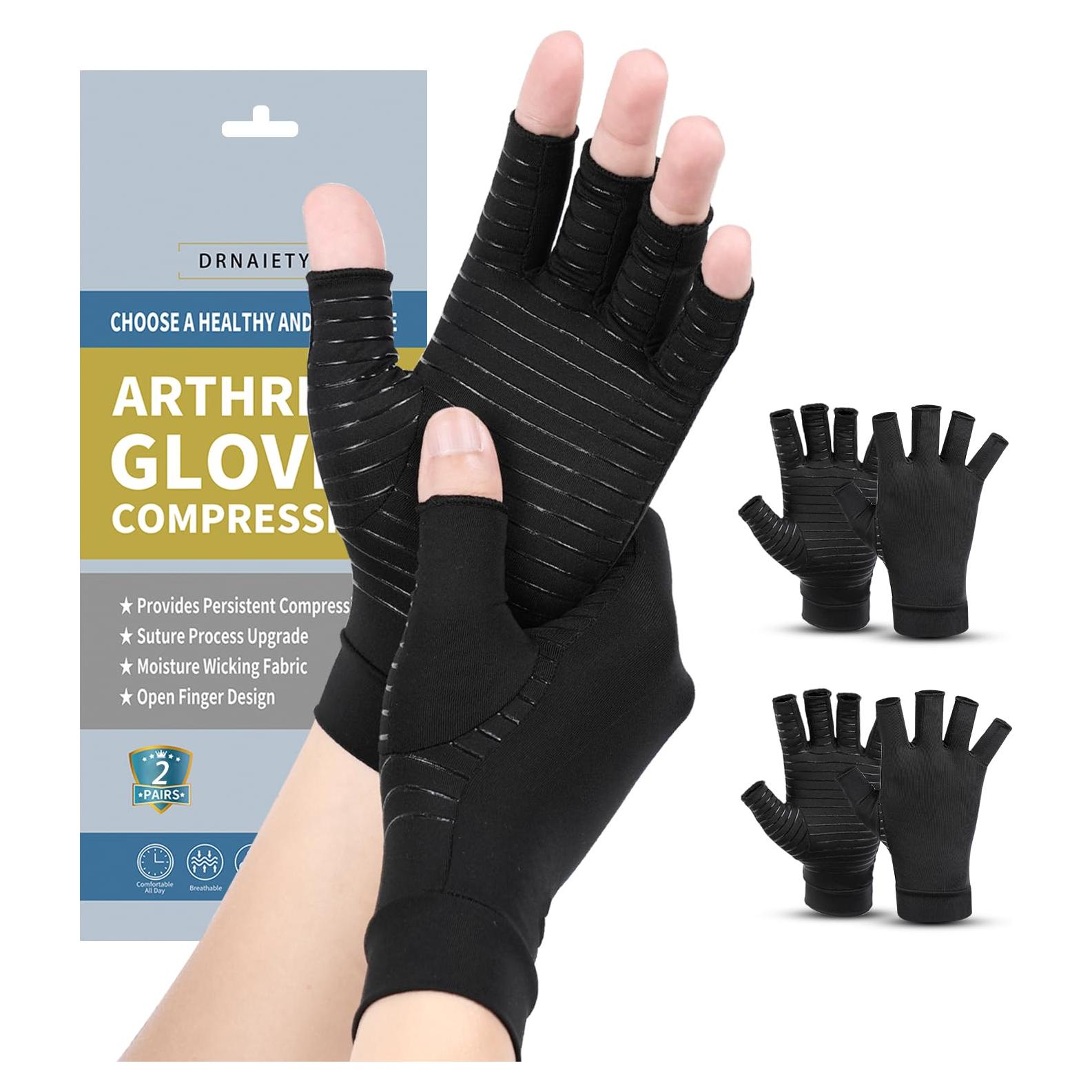 Guantes de Compresión de Cobre DRNAIETY para Artritis - Mediano