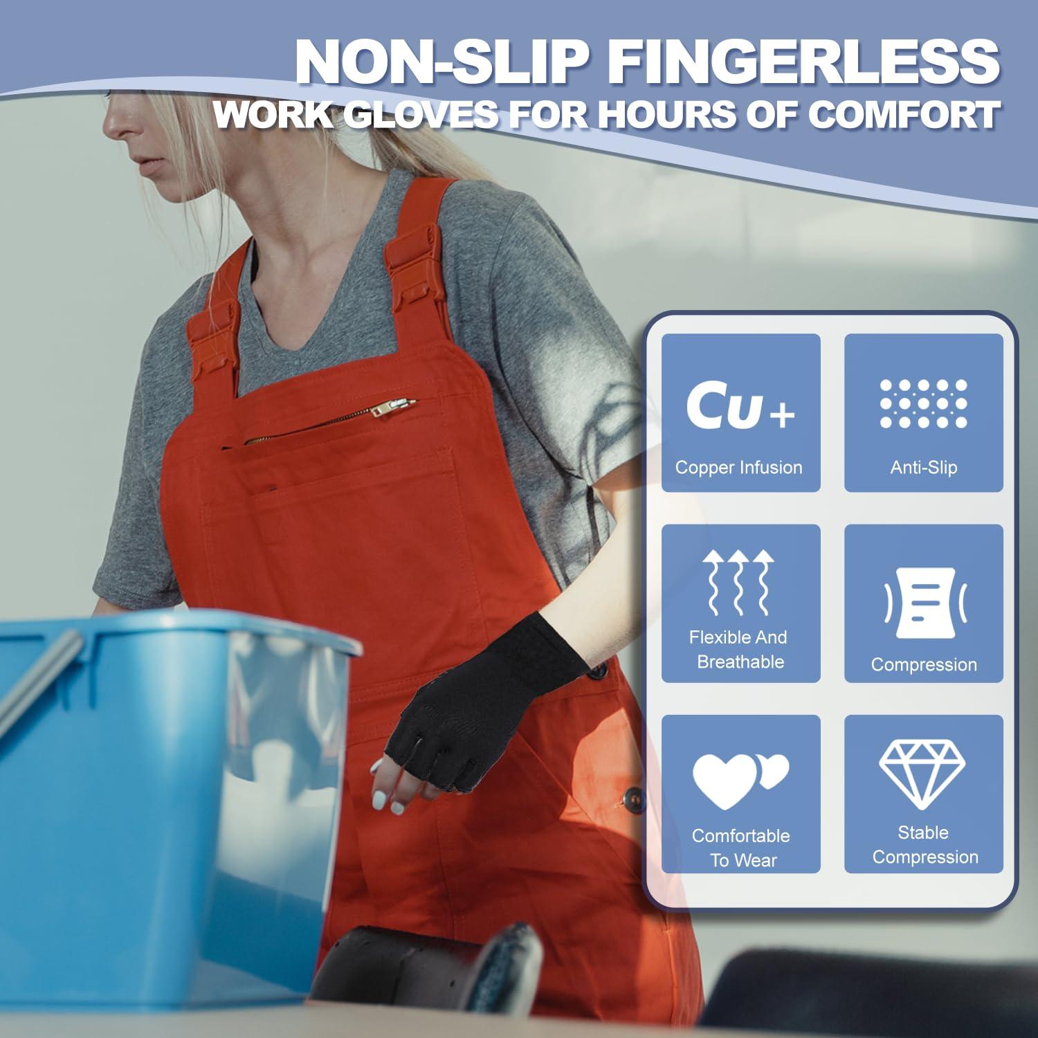 Guantes de Compresión de Cobre DRNAIETY para Artritis - Mediano