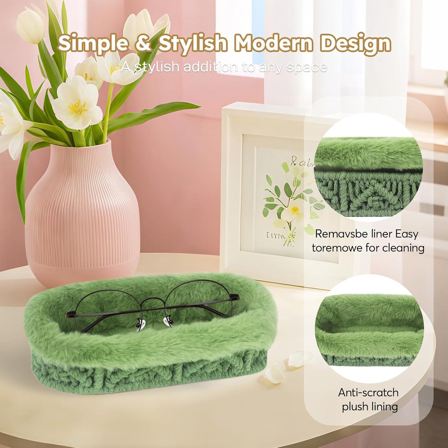 Soporte para Gafas OPULANE Verde Terciopelo Antirayaduras