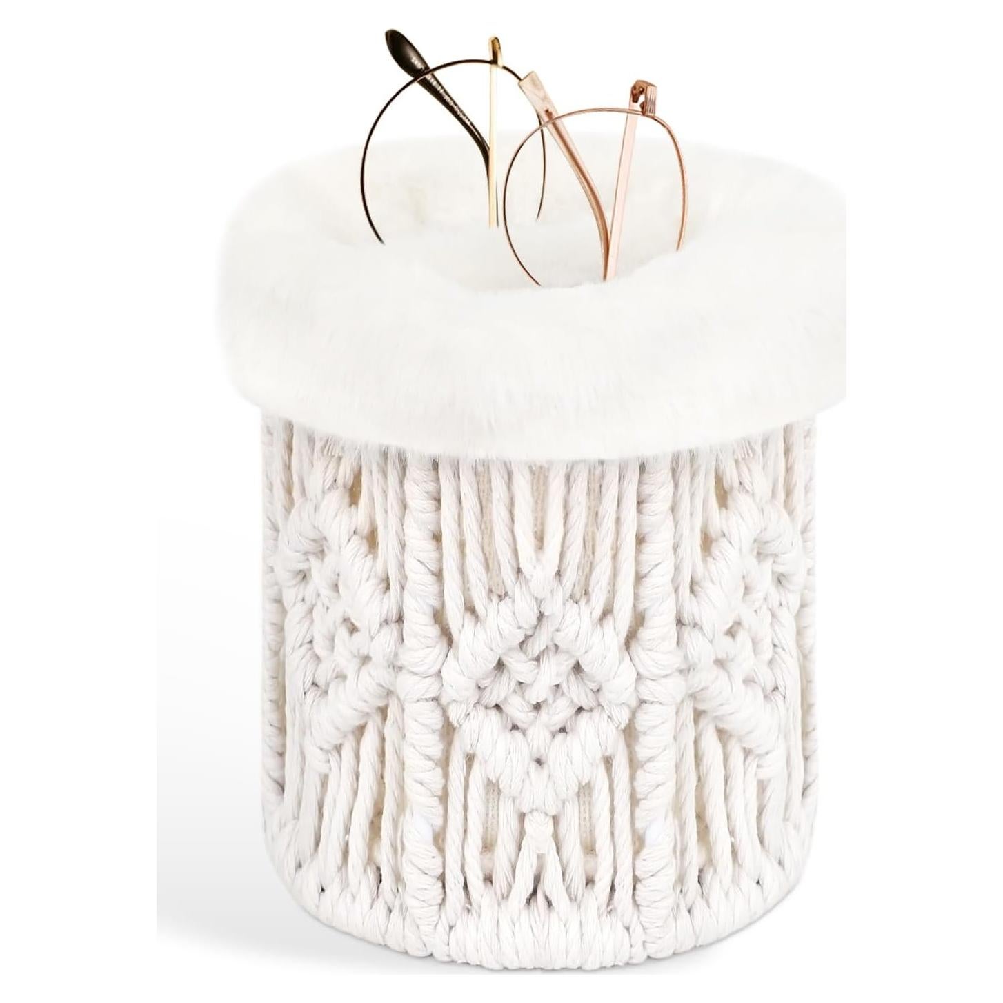 Soporte para Gafas 2 en 1 Beige - Organizador Antirayaduras