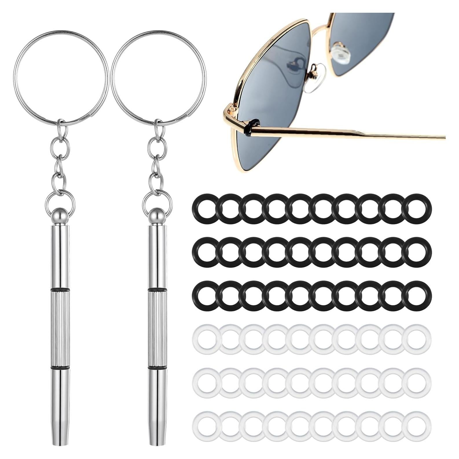 60 Ajustadores de Bisagra para Gafas Trinkrittey + 2 Destornilladores