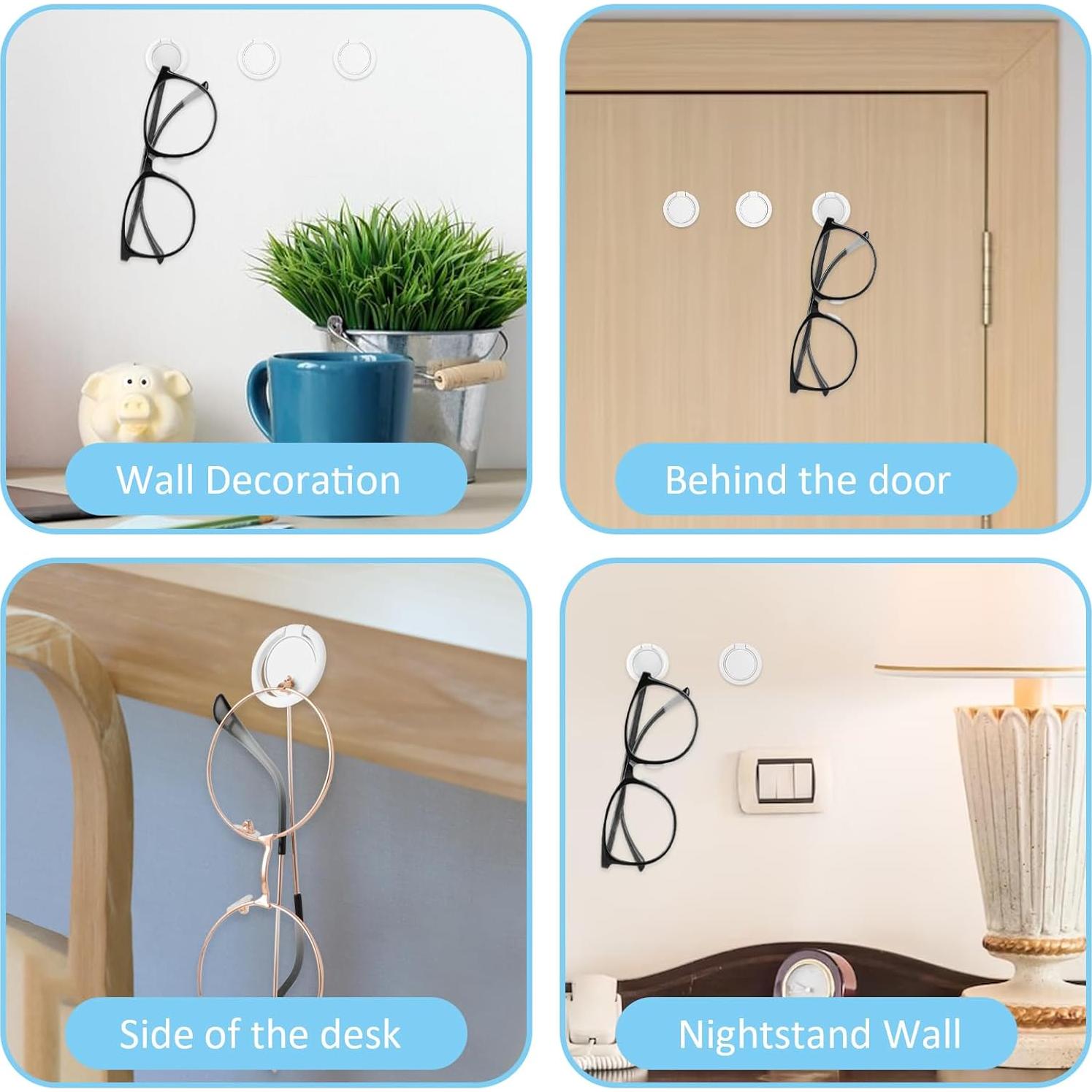 Soporte Adhesivo para Gafas Ymapinc 6 Piezas Blanco Plegable